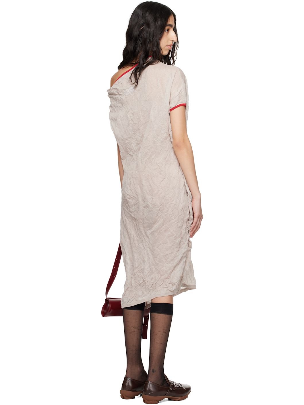 Gray Satellite Knit Midi Dress - 3