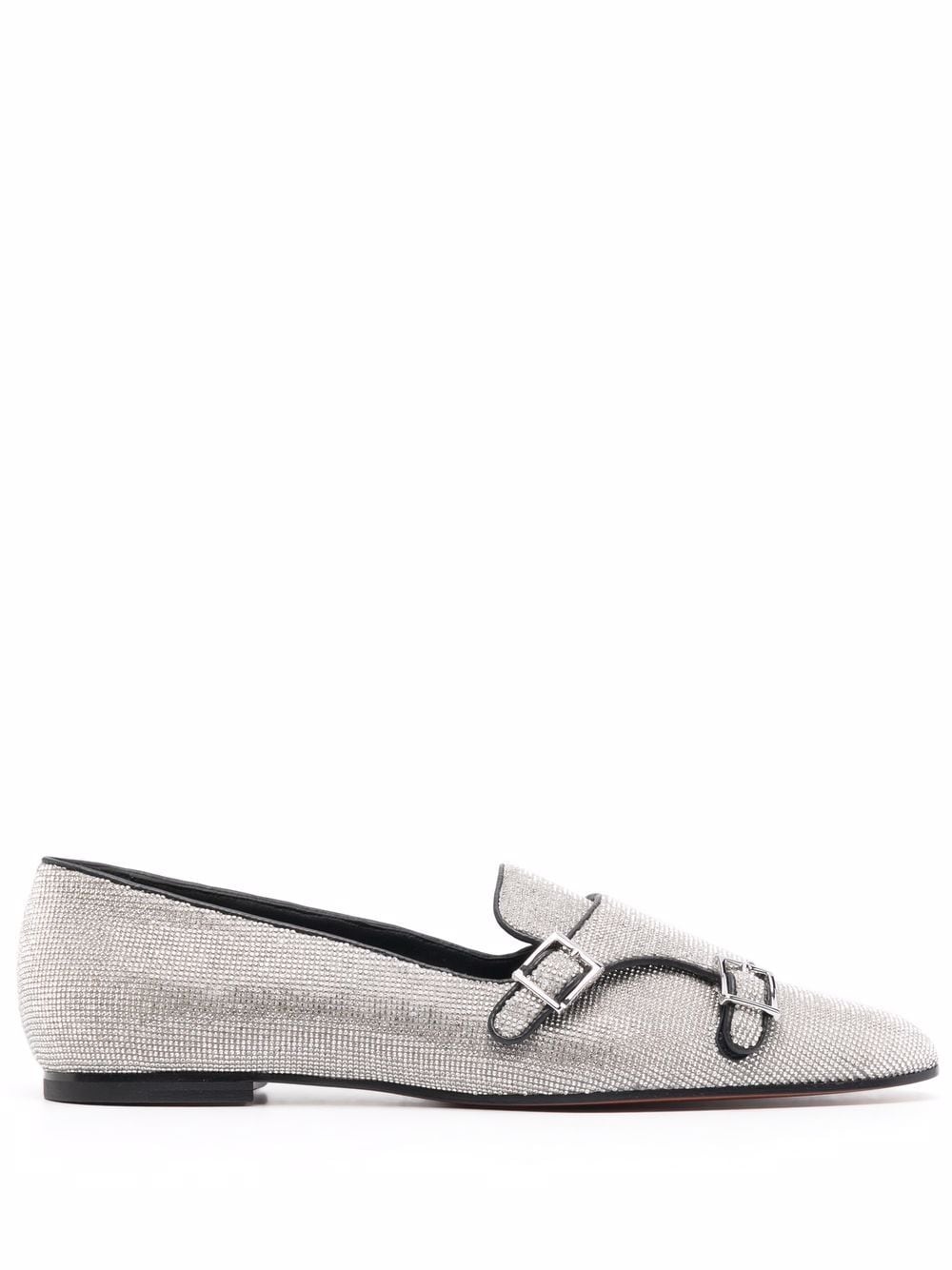 sequin-embellished buckle -detail loafers - 1