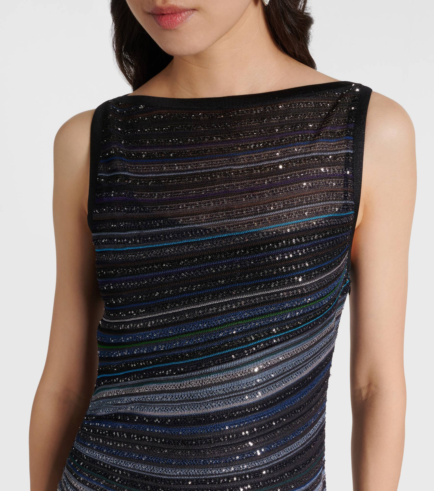 Sequined striped lamé maxi dress - 4