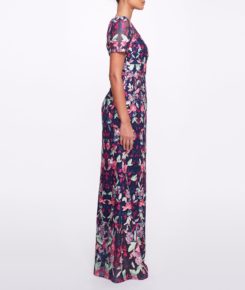 Marchesa FLORAL EMBROIDERED TULLE GOWN outlook