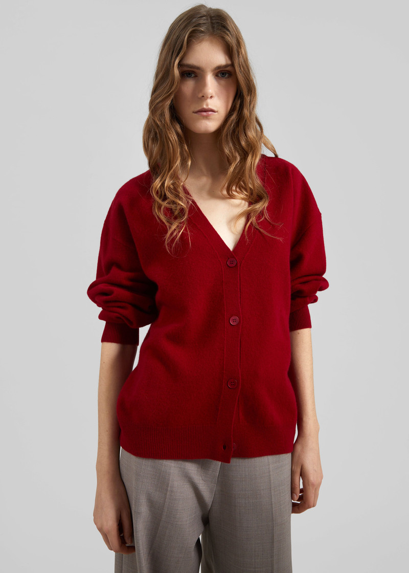 Lachen Double-Sided Wool Cardigan - Red 7