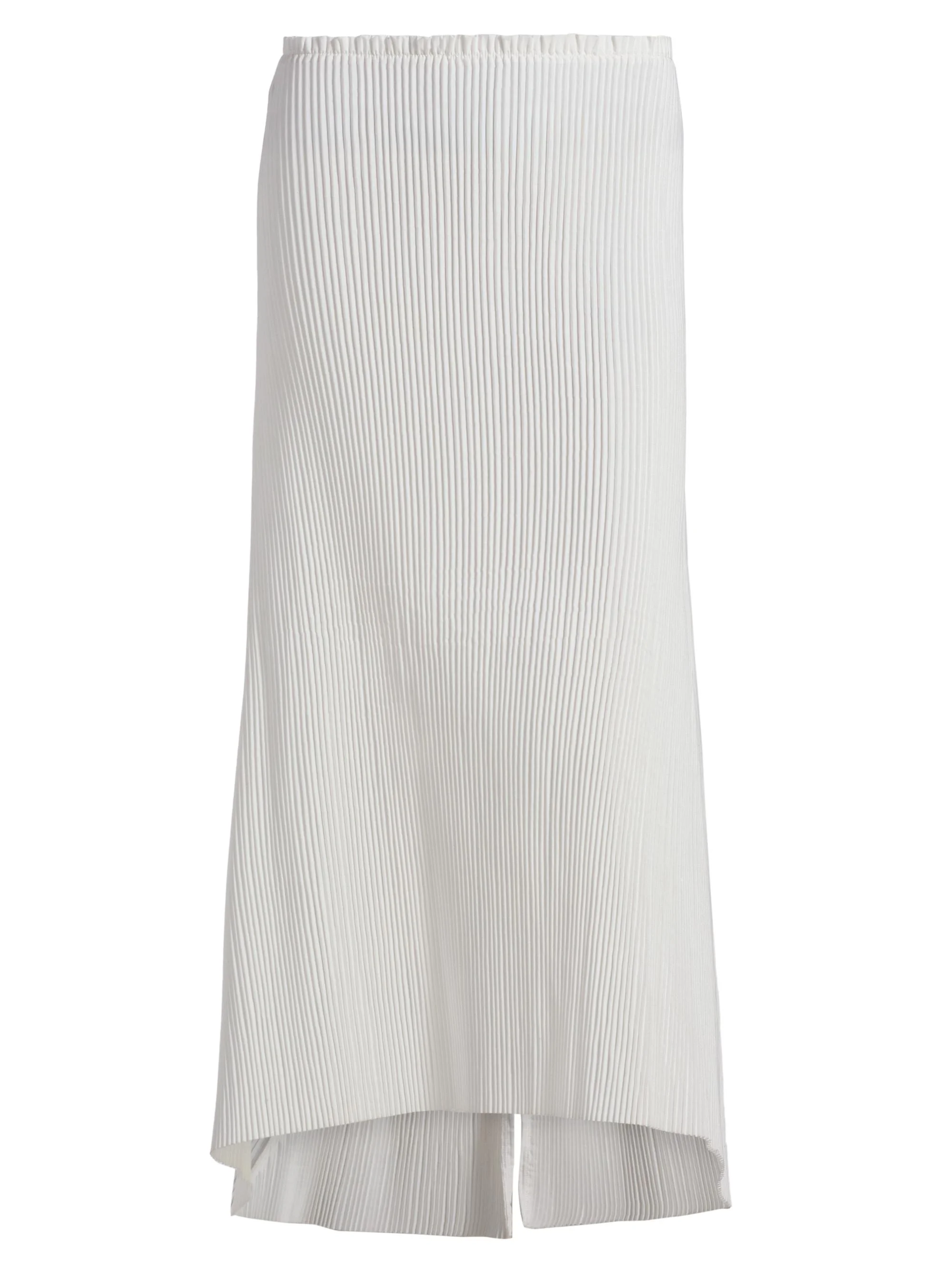 Women's Plisse High-Low Midi-Skirt - Off White - 1