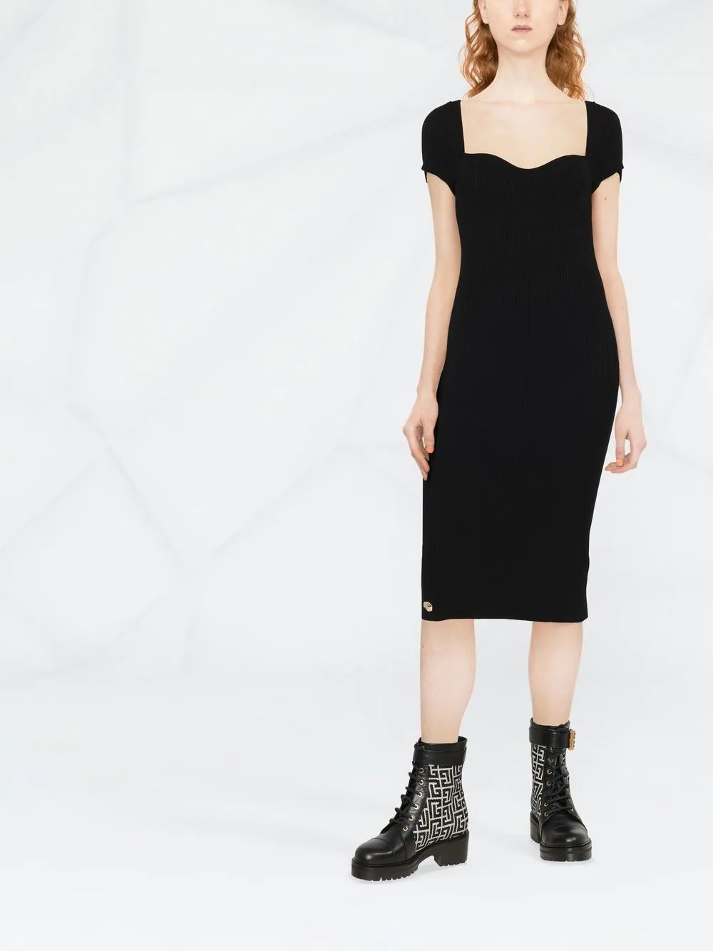 rib-knit midi dress - 2