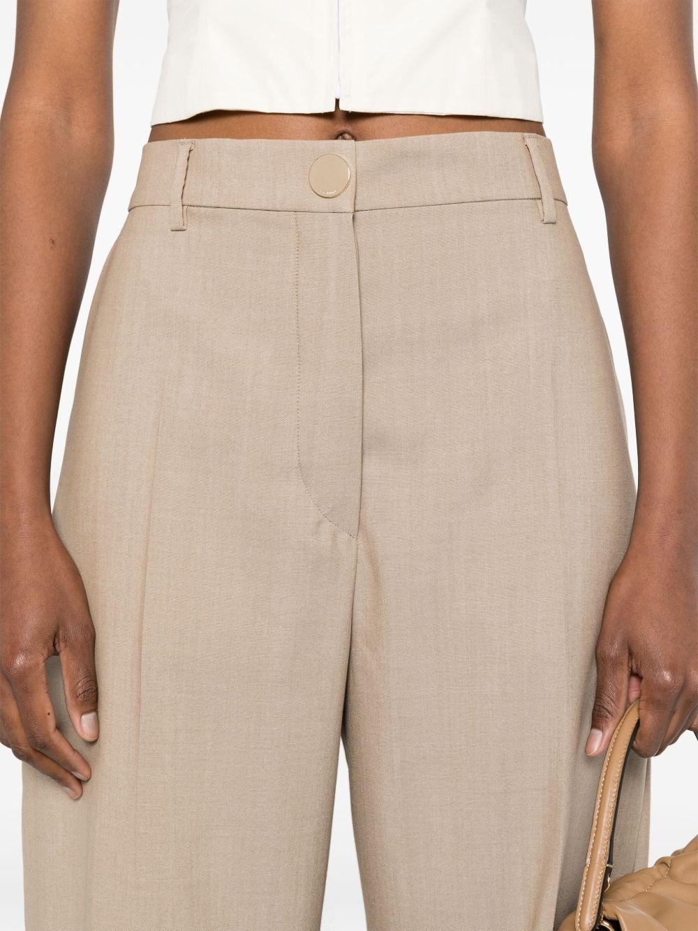virgin wool high-waisted trousers - 5