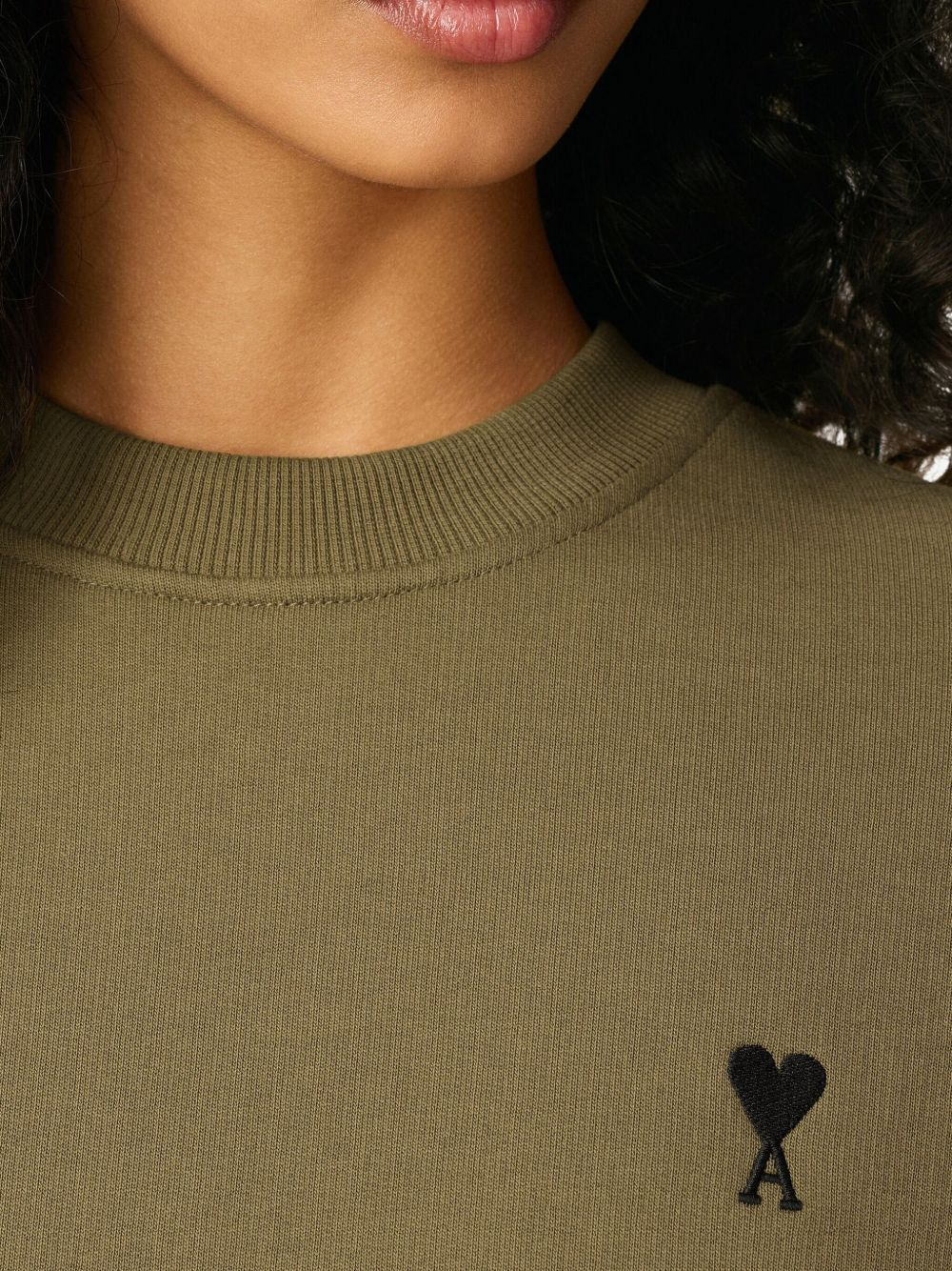 heart-embroidered cotton sweatshirt - 6