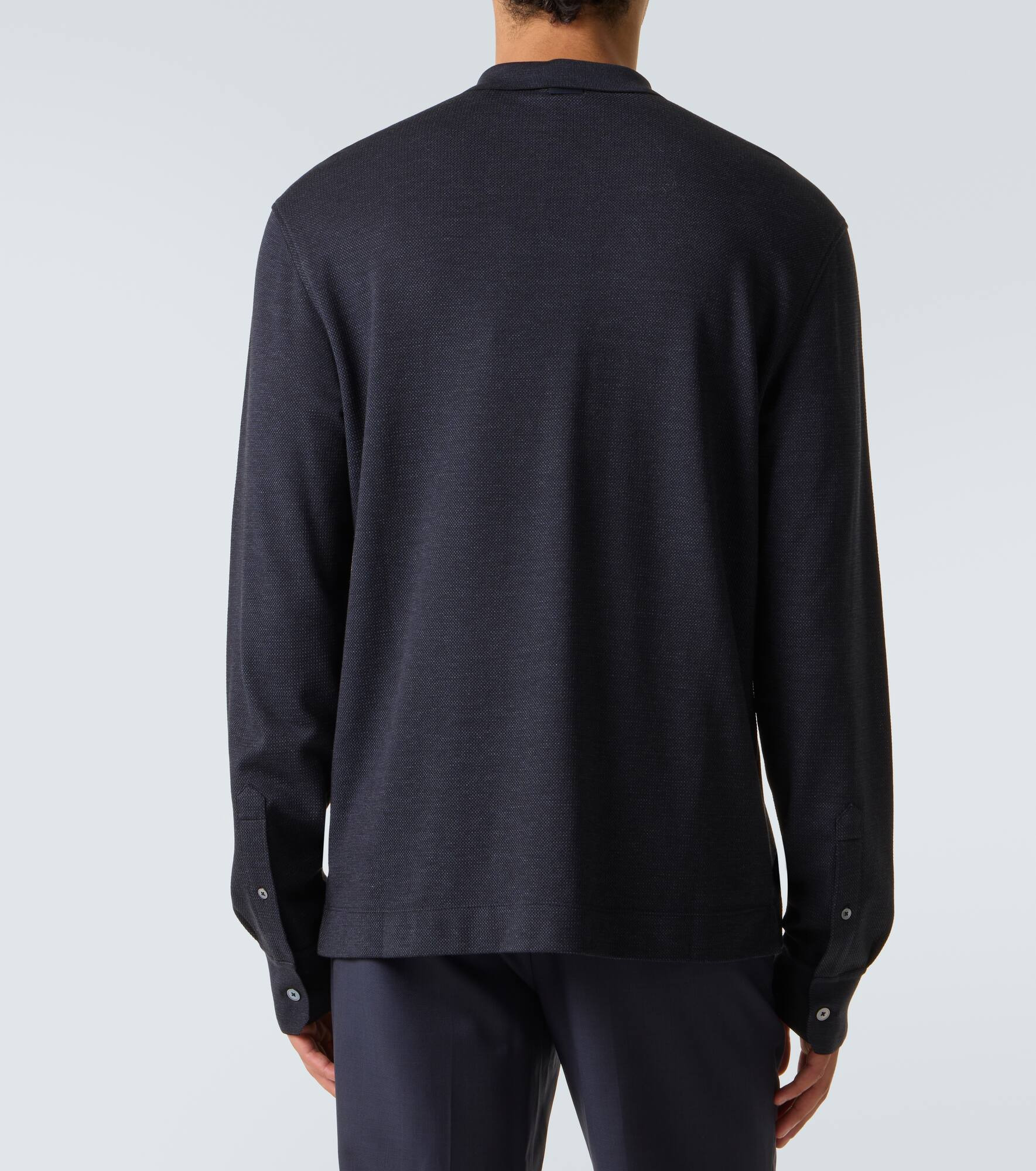 Cotton and silk polo shirt - 4