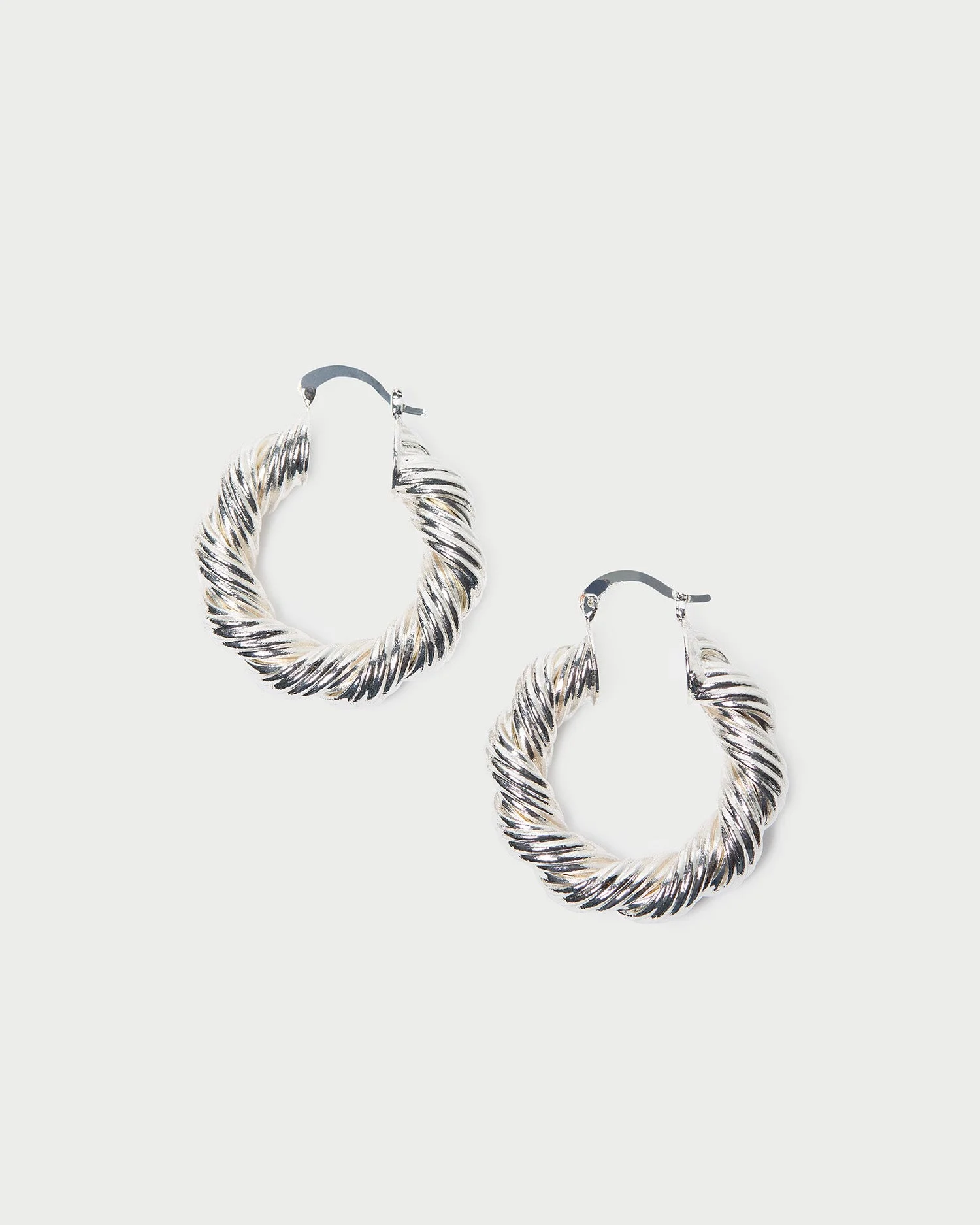Atticus Silver Twisted Hoop Earrings - 1