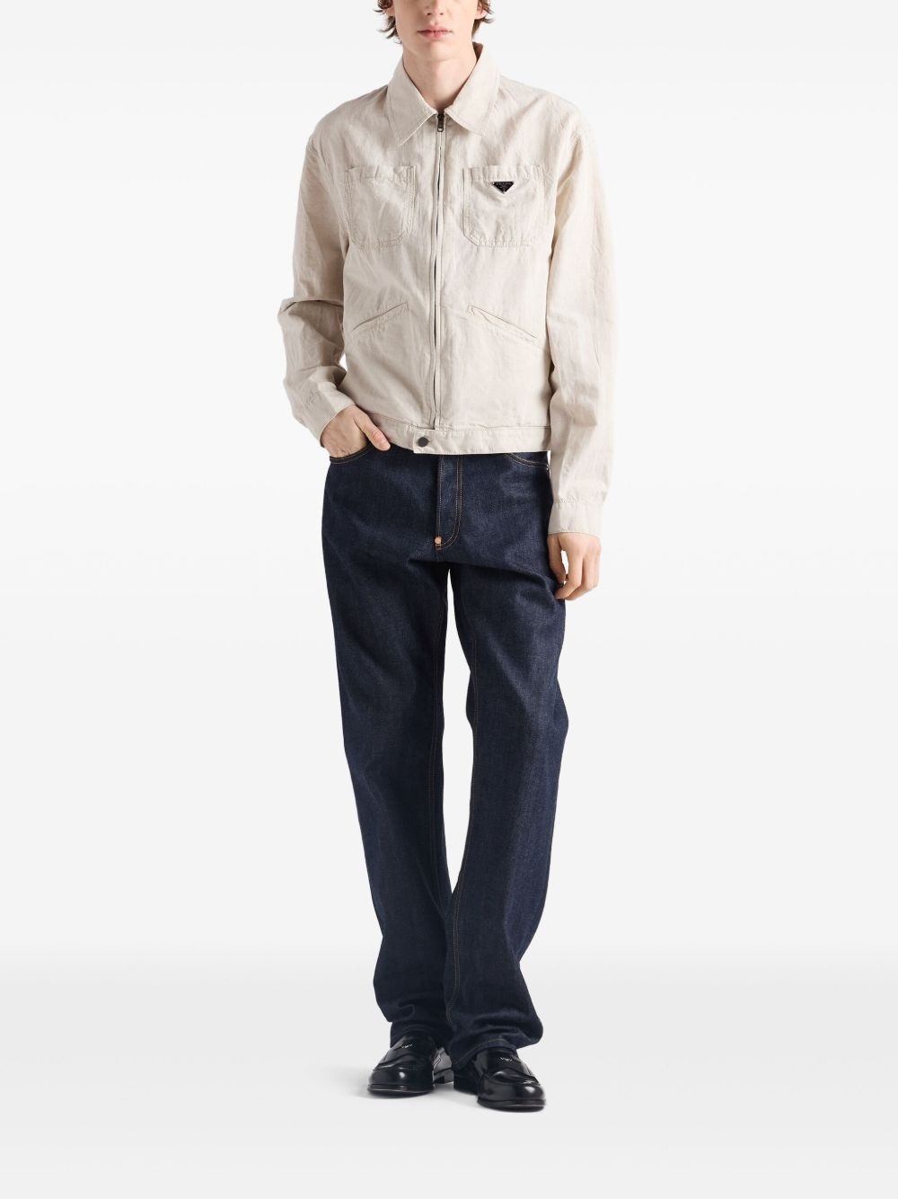 chambray shirt jacket - 2