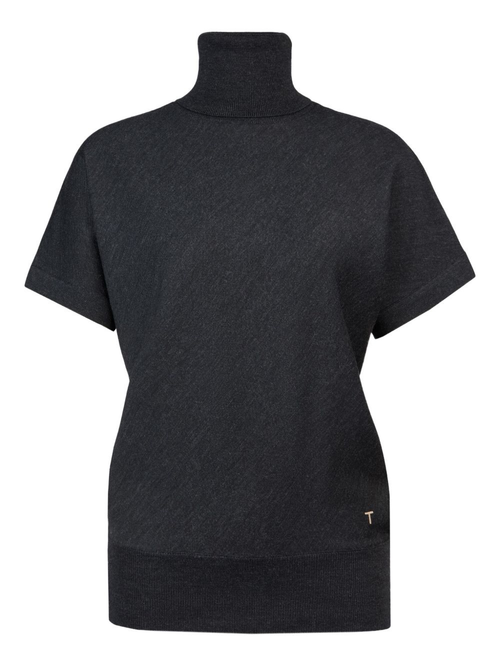 short-sleeve turtleneck sweater - 1