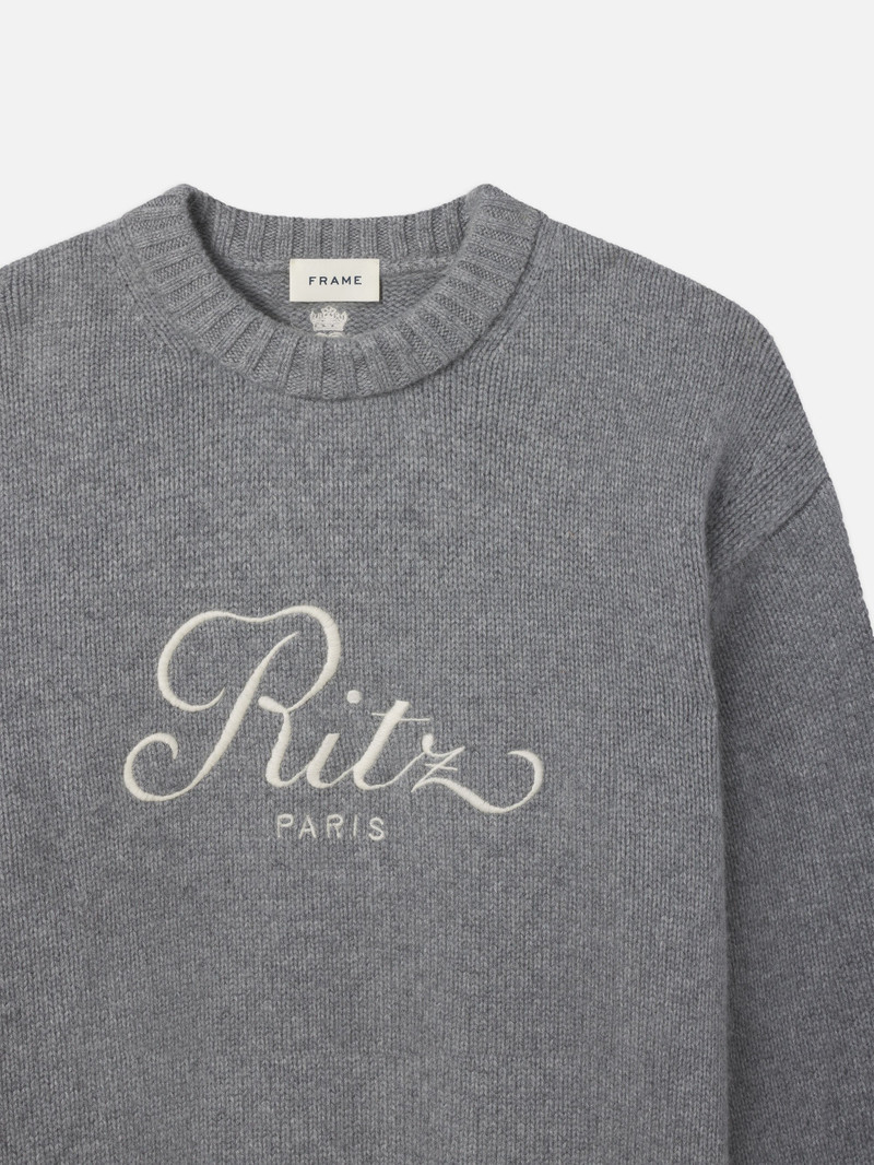 Ritz Unisex Cashmere Sweater in Grey Melange 3