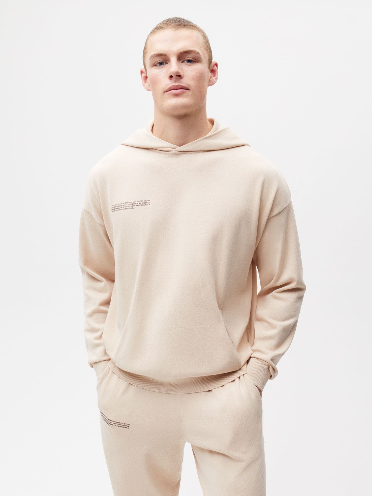 Organic Cotton Knit Hoodie - Sand - 3