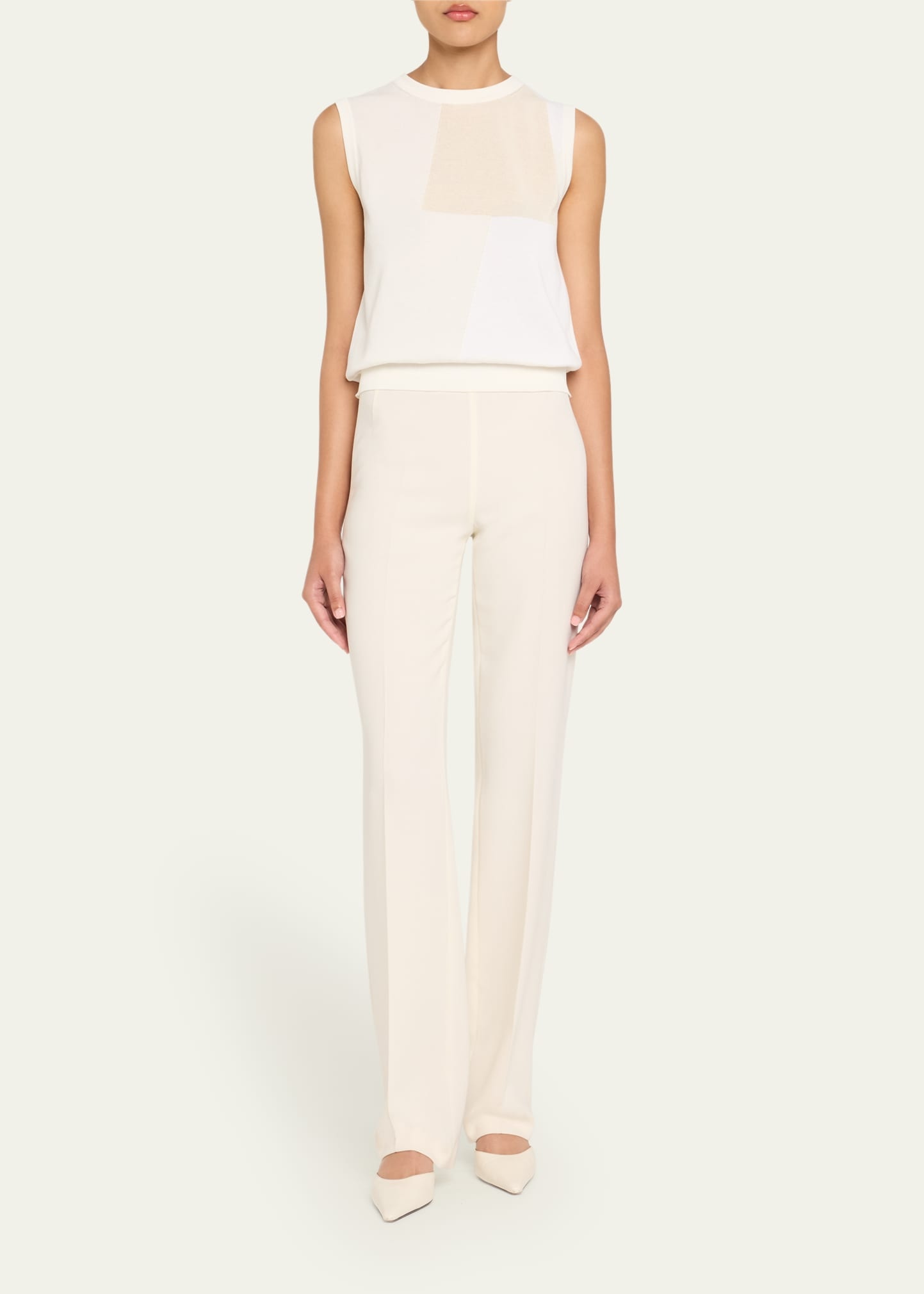 Cotton-Blend Jacquard Trapeze Rayonnant Knit Top - 2