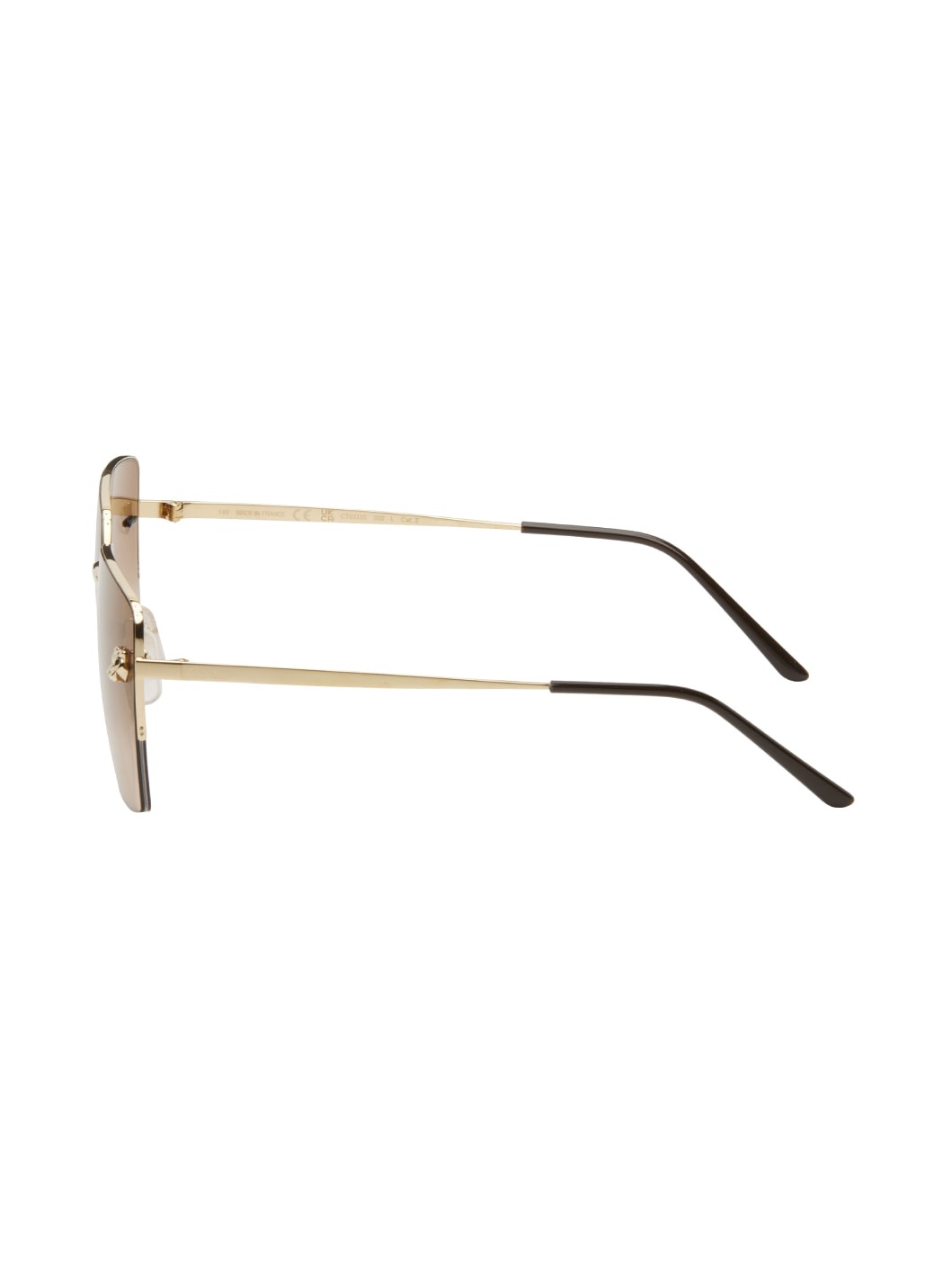 Gold 'Panthère de Cartier' Square Sunglasses - 3