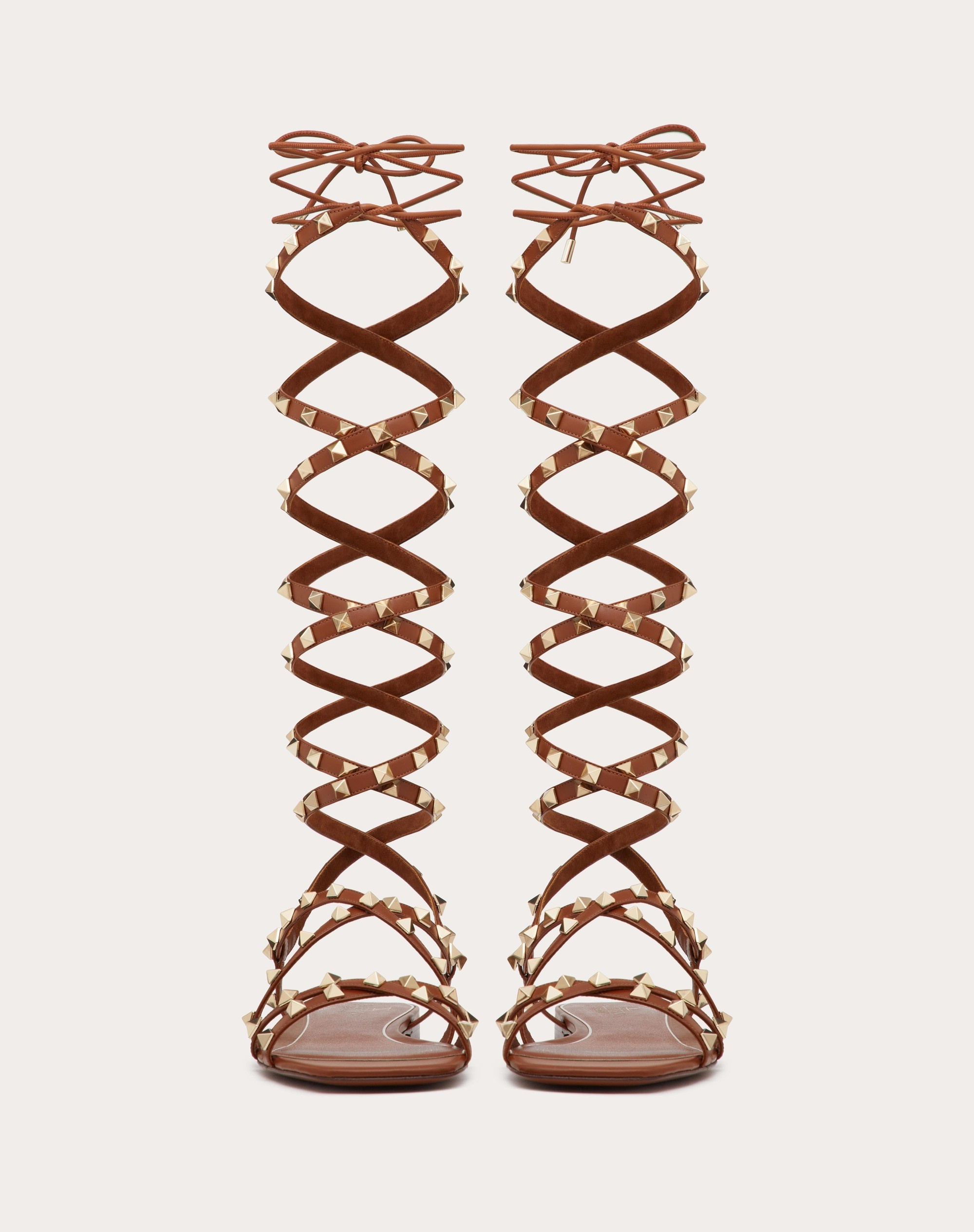 ROCKSTUD GLADIATOR SANDAL IN CALFSKIN WITH STRAPS - 4