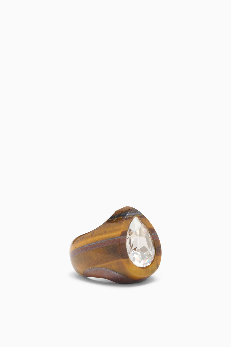 Crystal Pear Signet Ring 4