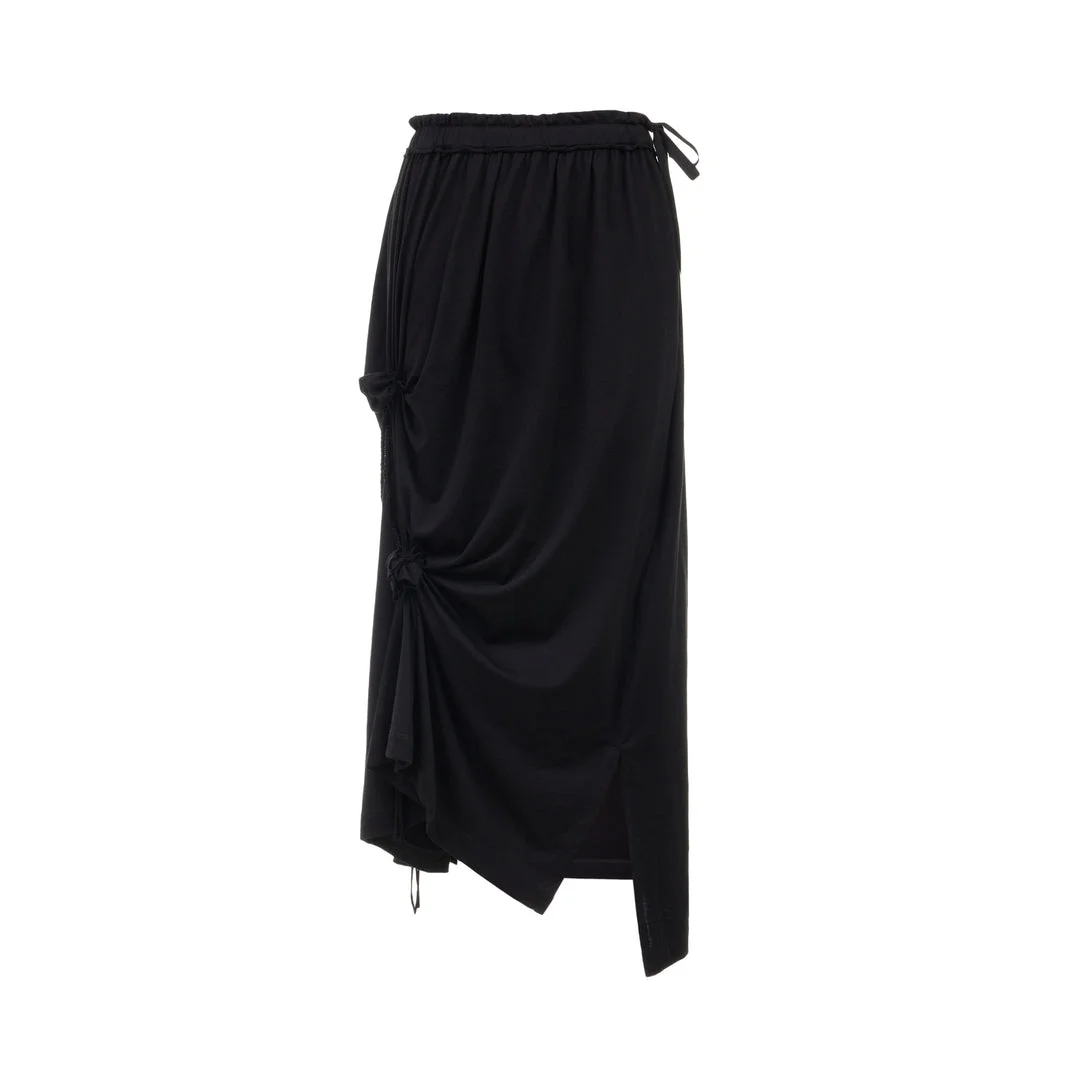 Lace-Up String Flare Skirt - 1