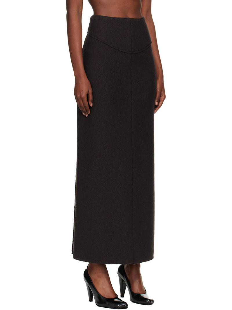 Brown Pencil Maxi Skirt 2
