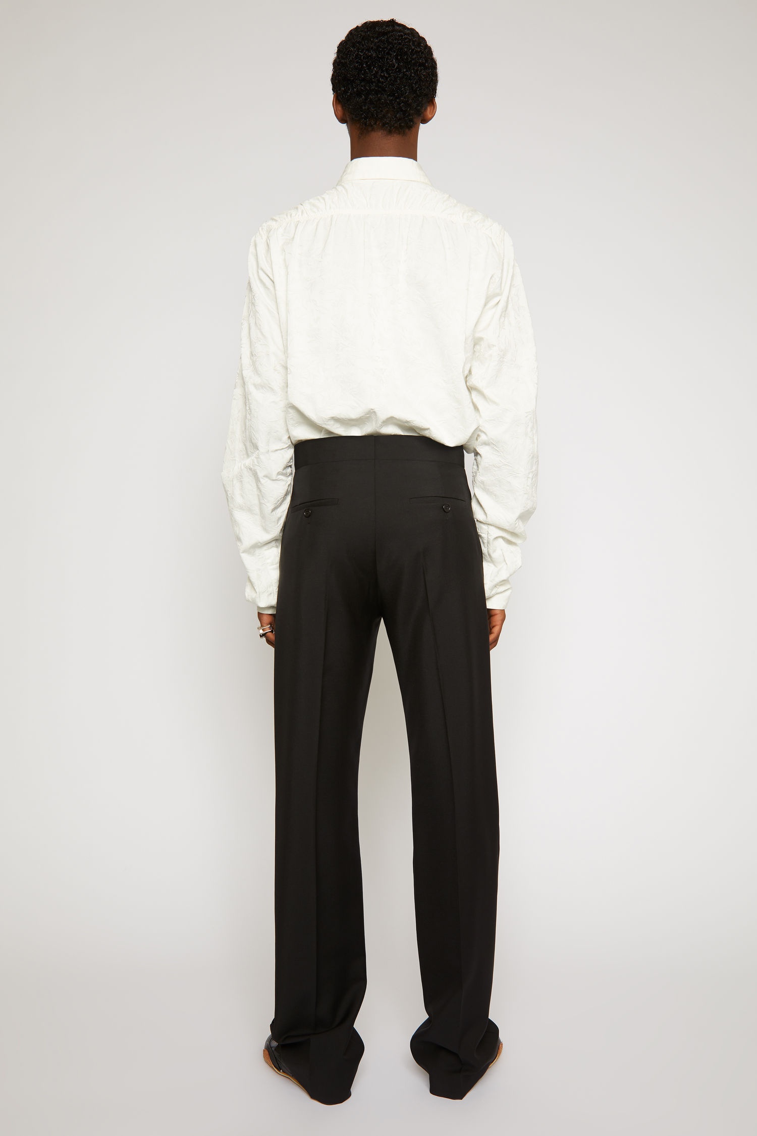 Satin-trimmed suit trousers black - 3