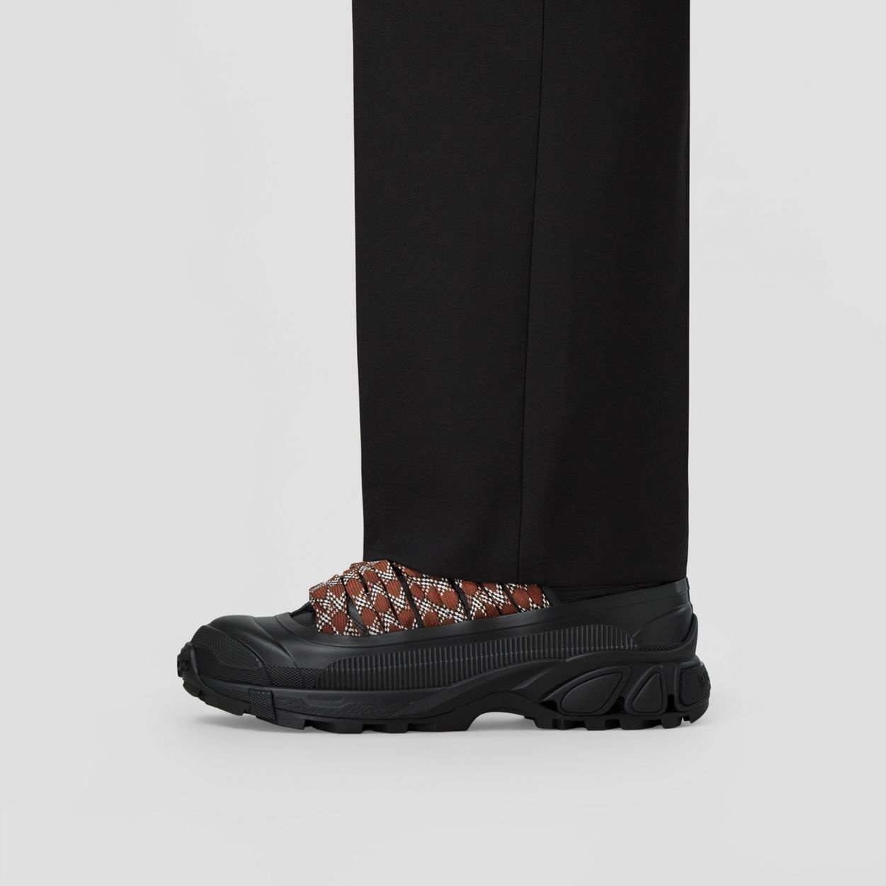 Lace Detail Leather and Nylon Arthur Sneakers - 3