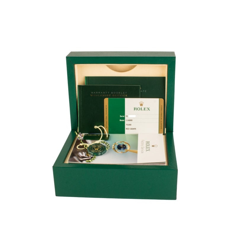 Rolex Oyster Perpetual Ref 116000 Red Grape Dial - 4