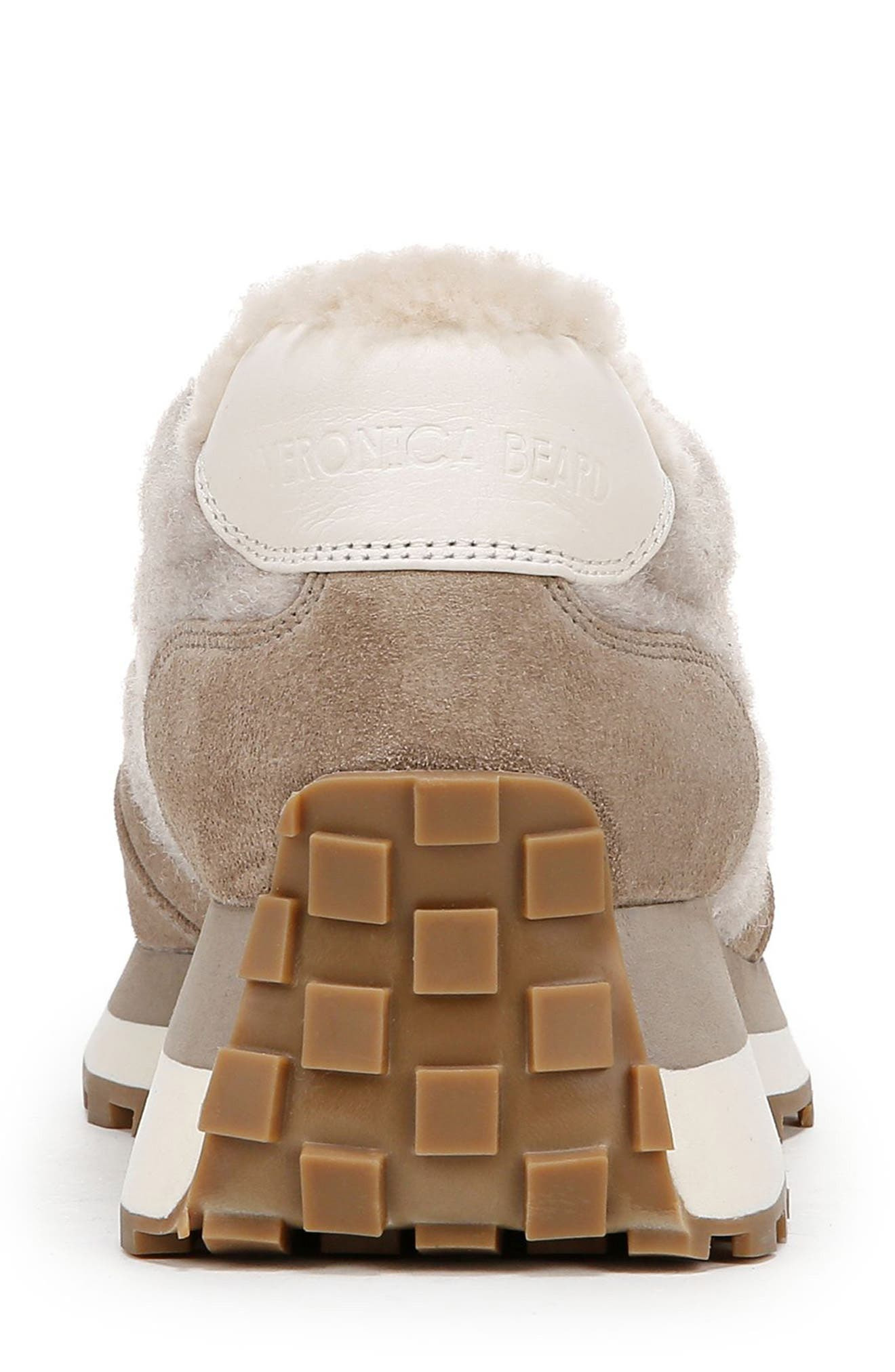 Veronica Beard Valentina Genuine Shearling Lined Sneaker in Cobblestone at Nordstrom - 7