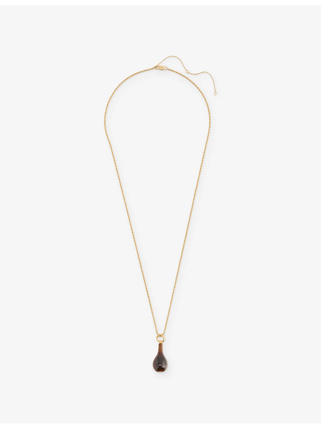 Tiger's Eye 24ct Yellow Gold-Plated Brass and Swarovski® Crystal Drop Pendant Necklace - 1