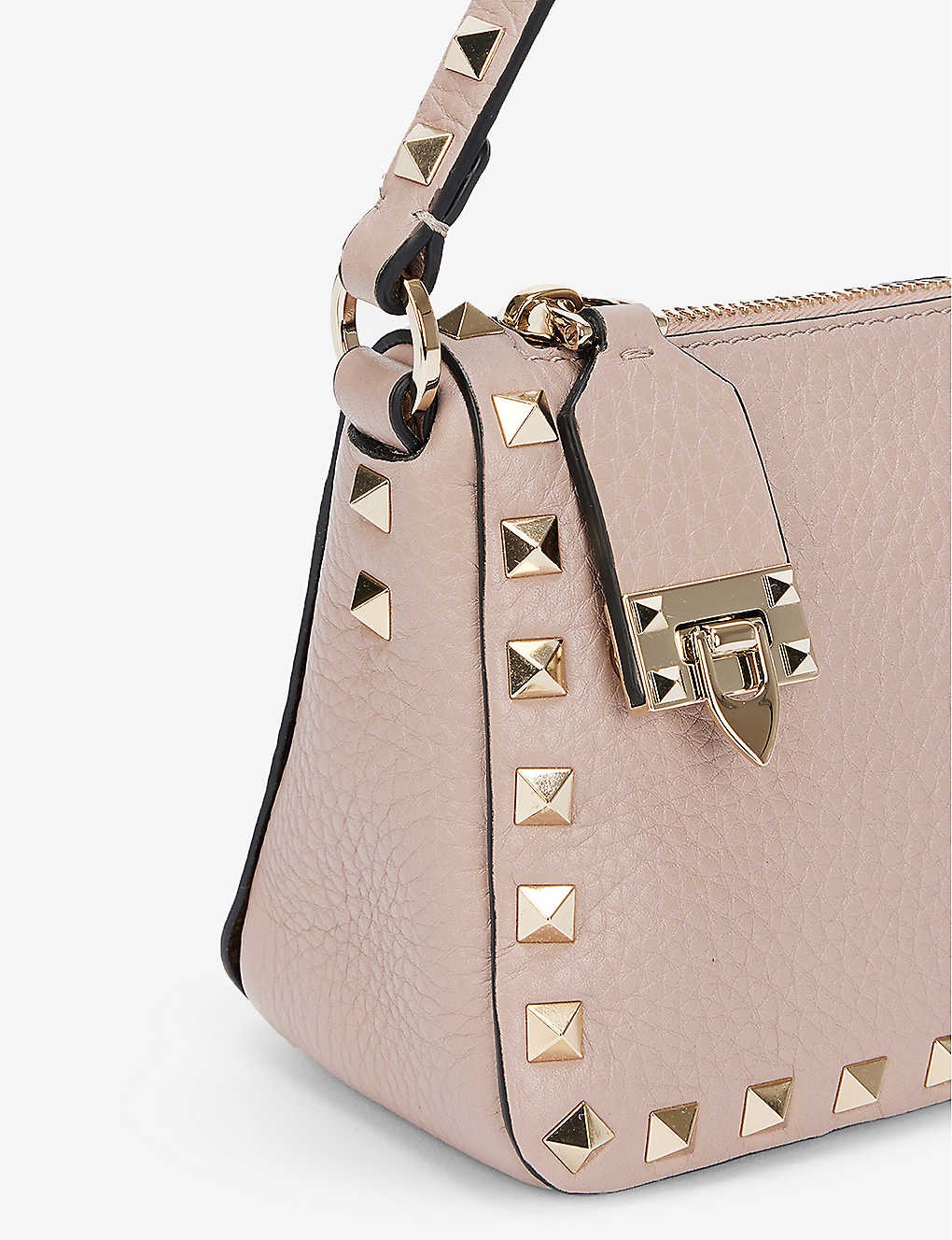 Spike small leather baguette bag - 5