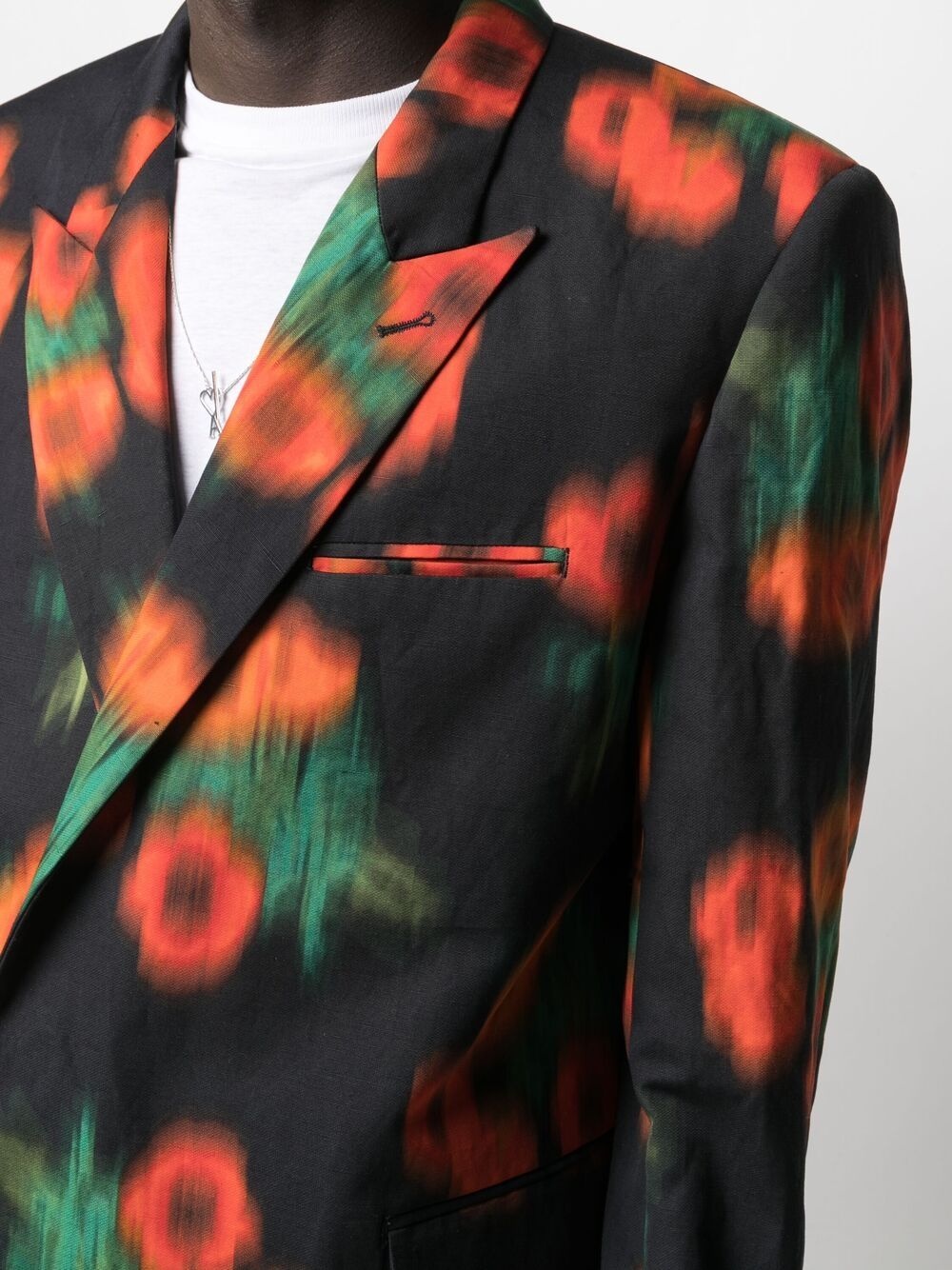 abstract-print peak-lapel blazer - 5