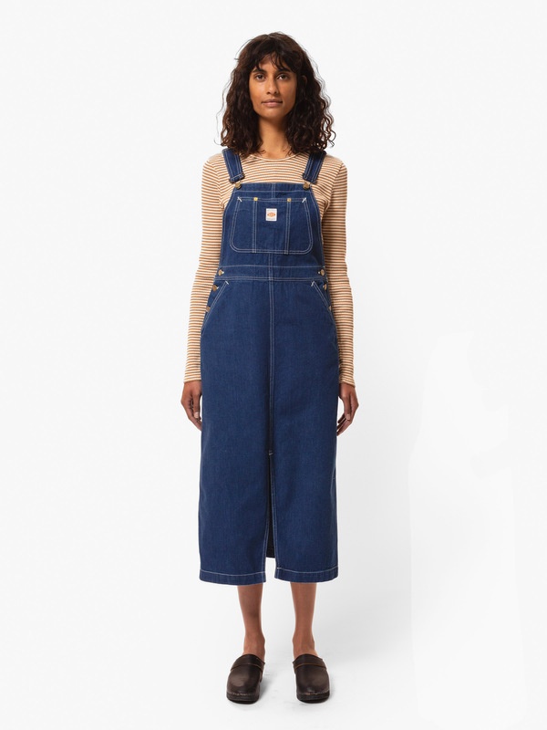 Inger Utility Denim Dungarees Dress Blue - 5