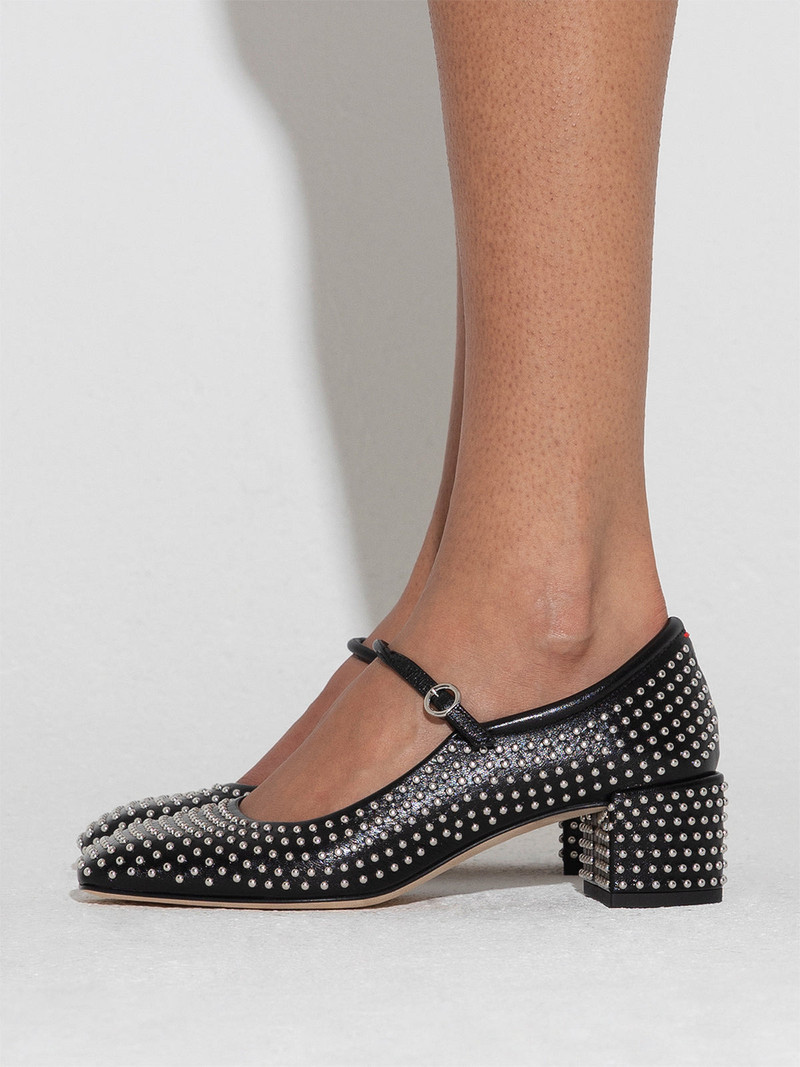 Aline Mini Studs Leather Mary-Jane Pumps 6