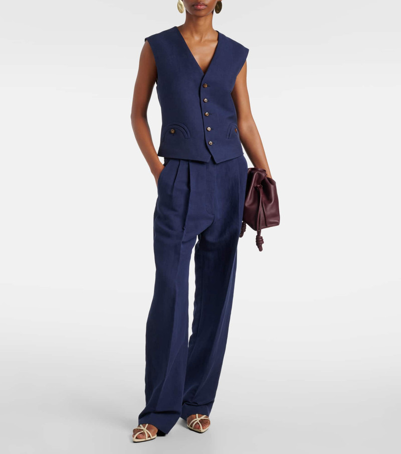 BLAZÉ MILANO Feral linen and silk vest outlook