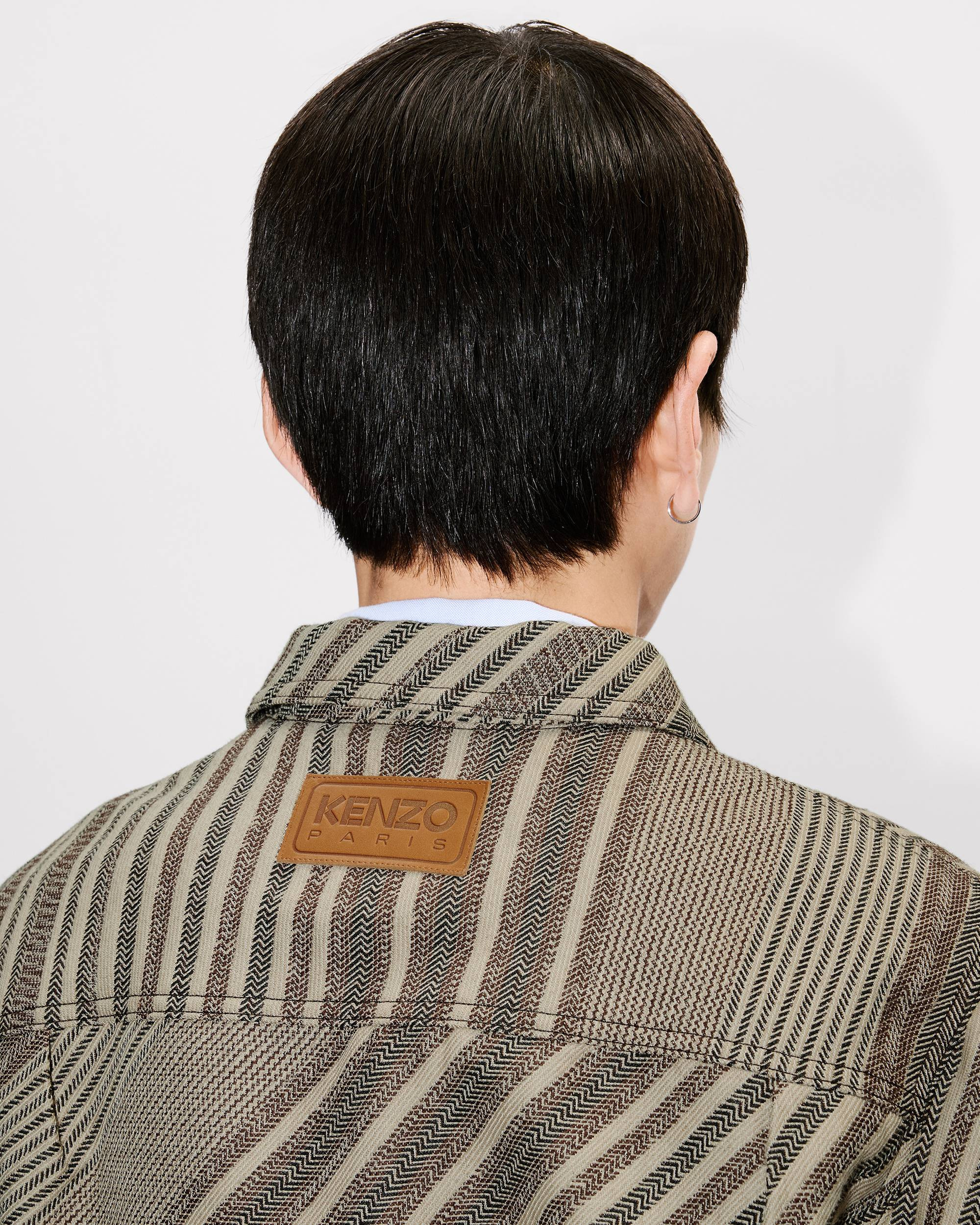 'Kenzo Diagonal Stripe' slim pleated trucker jacket - 8