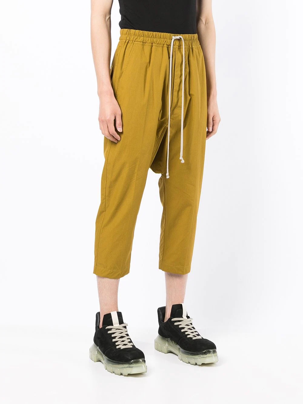 cropped drawstring trousers - 3