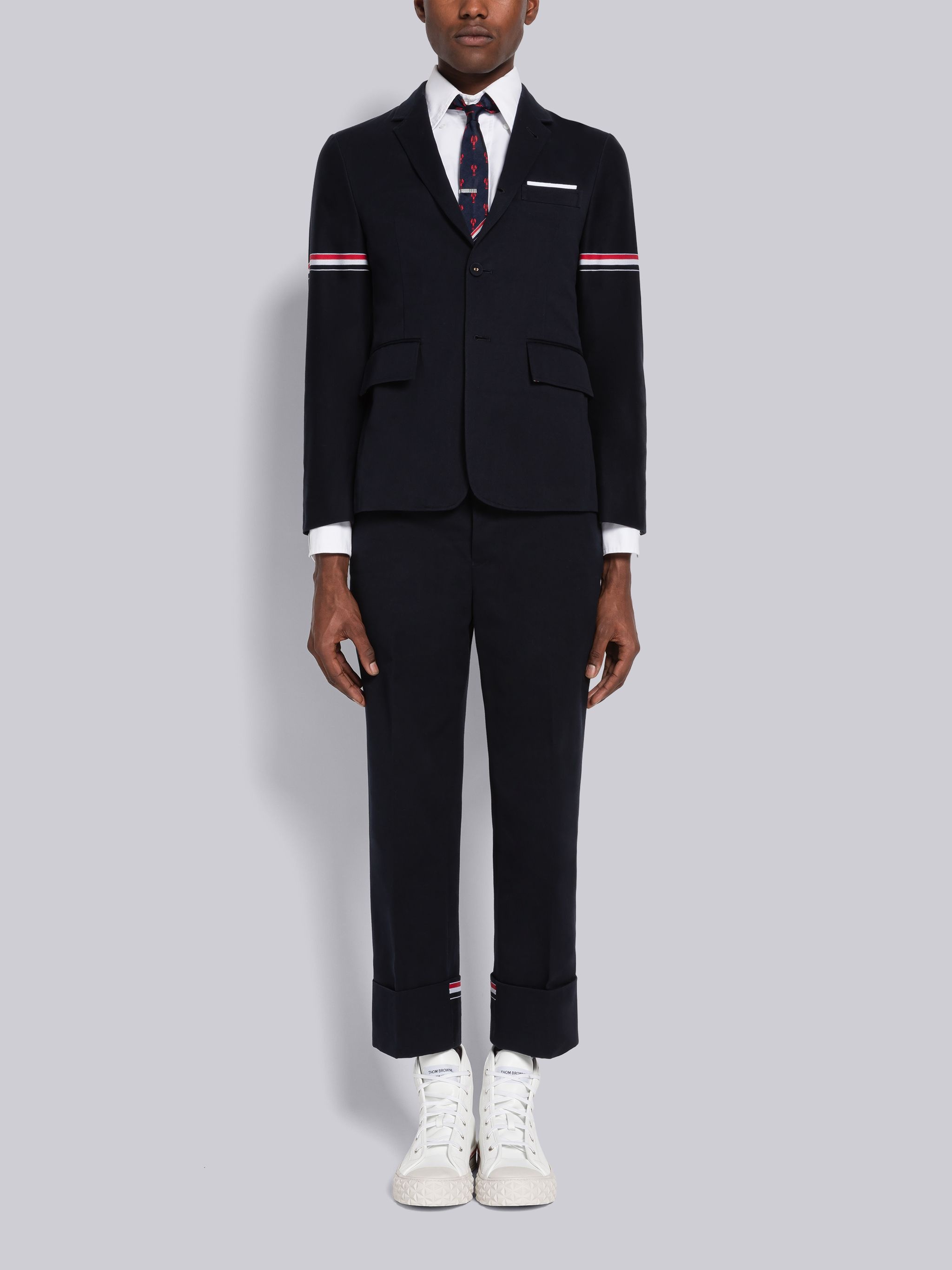 Stripe Twill Unconstructed Classic Single Breasted Suit - 4