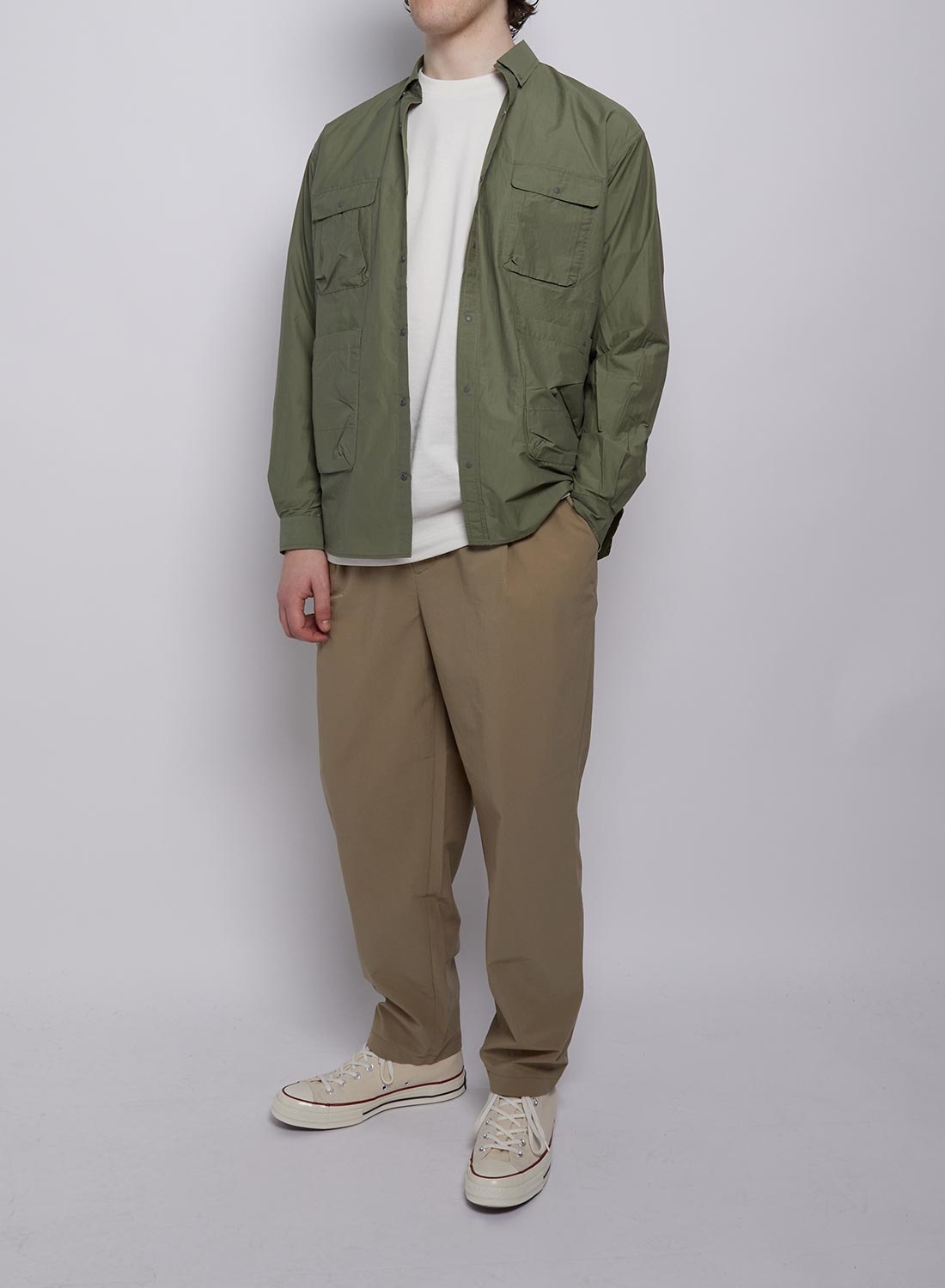 Nanga Air Cloth Comfy Tuck Tapered Pants in Beige - 2