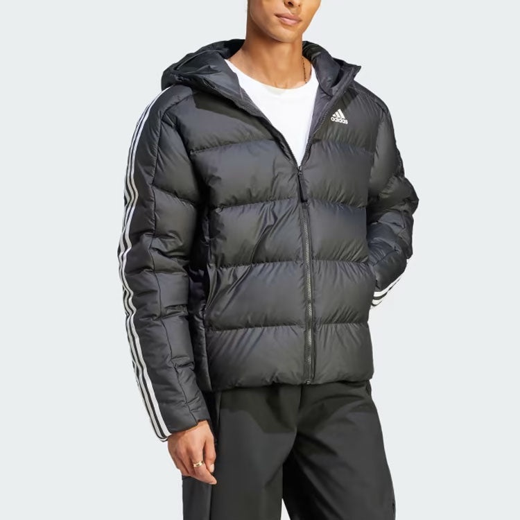 adidas Midweight Down Hooded Jacket 'Black' HZ4429 - 4