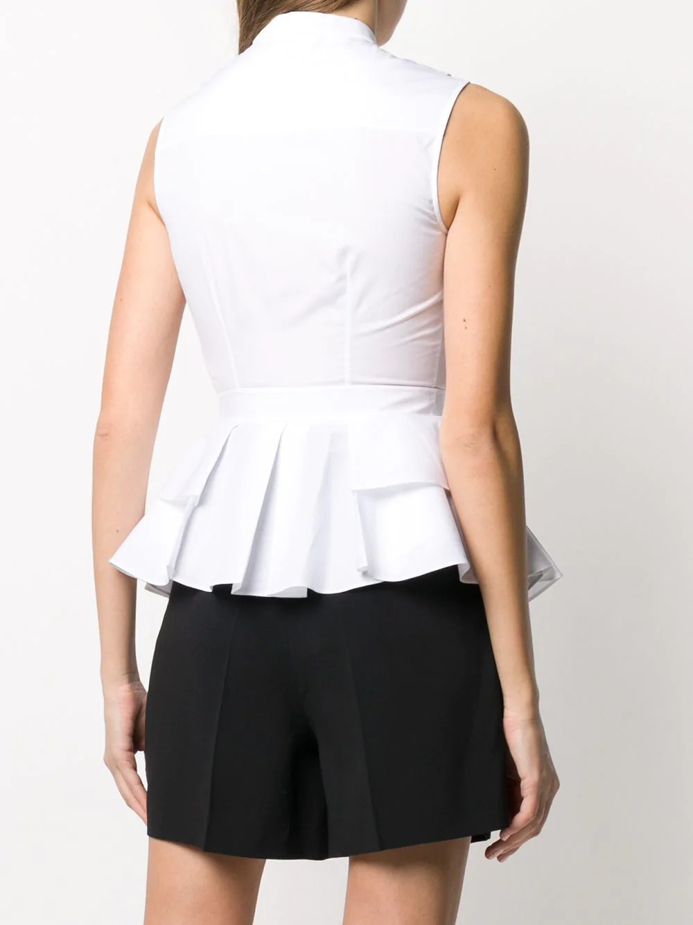 ruffled sleeveless peplum blouse - 4