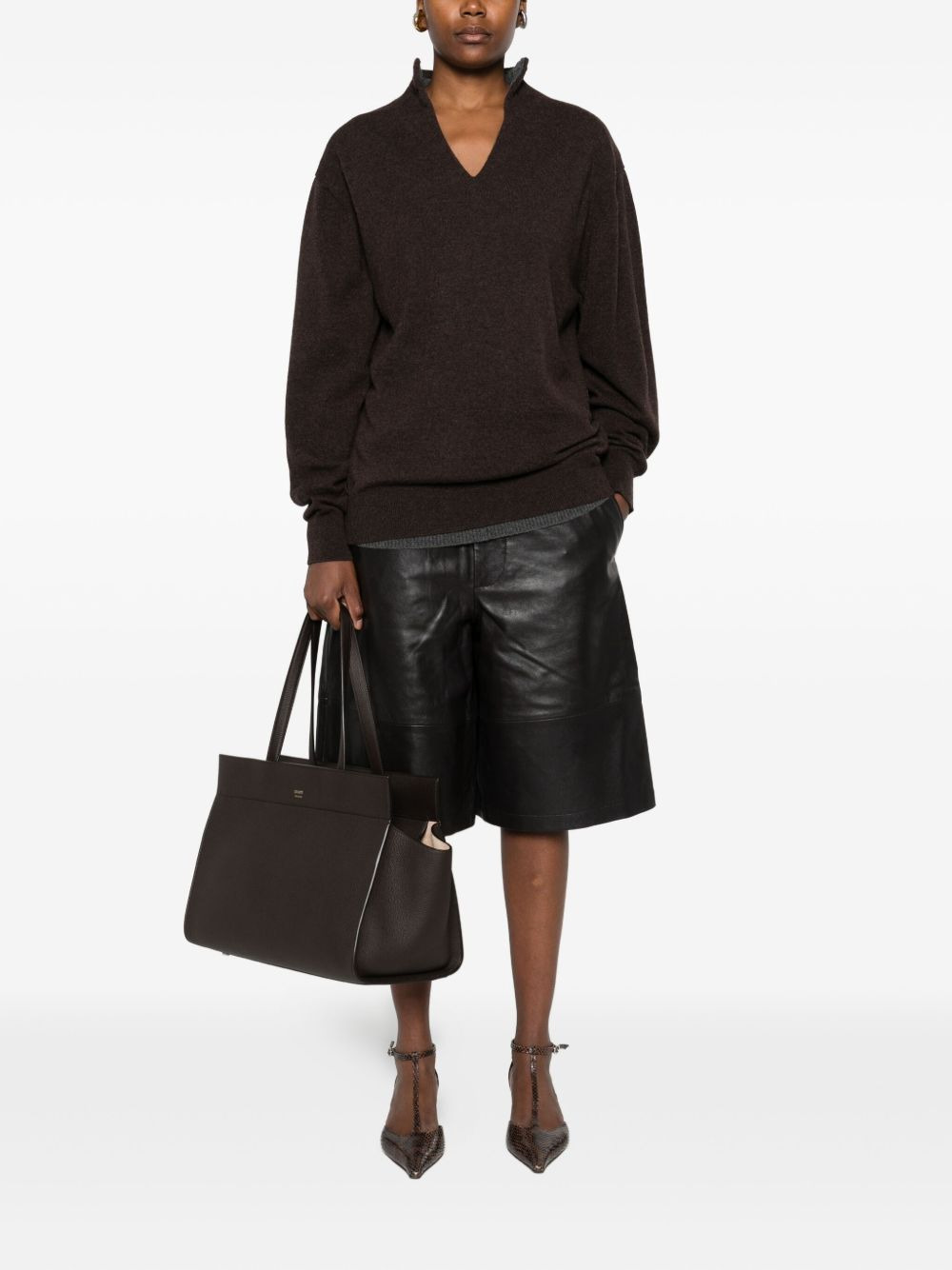 V-neck cashmere sweater - 2