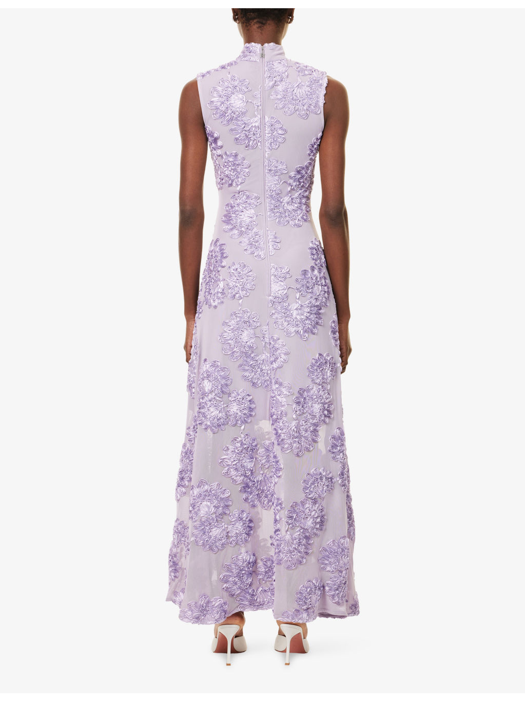 Flower Sleeveless Stretch-Woven Maxi Dress - 4