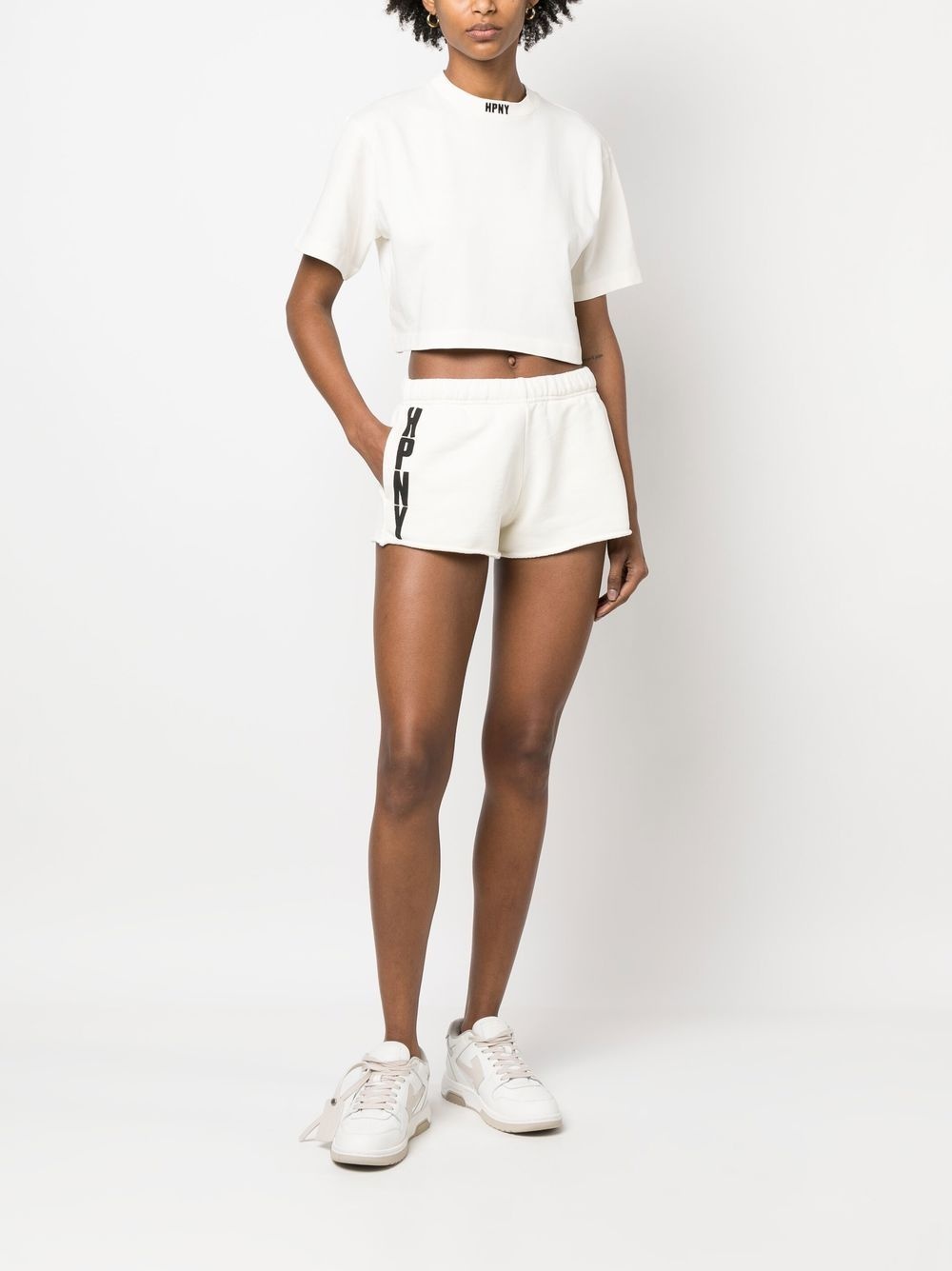 embroidered-logo cropped T-shirt - 2
