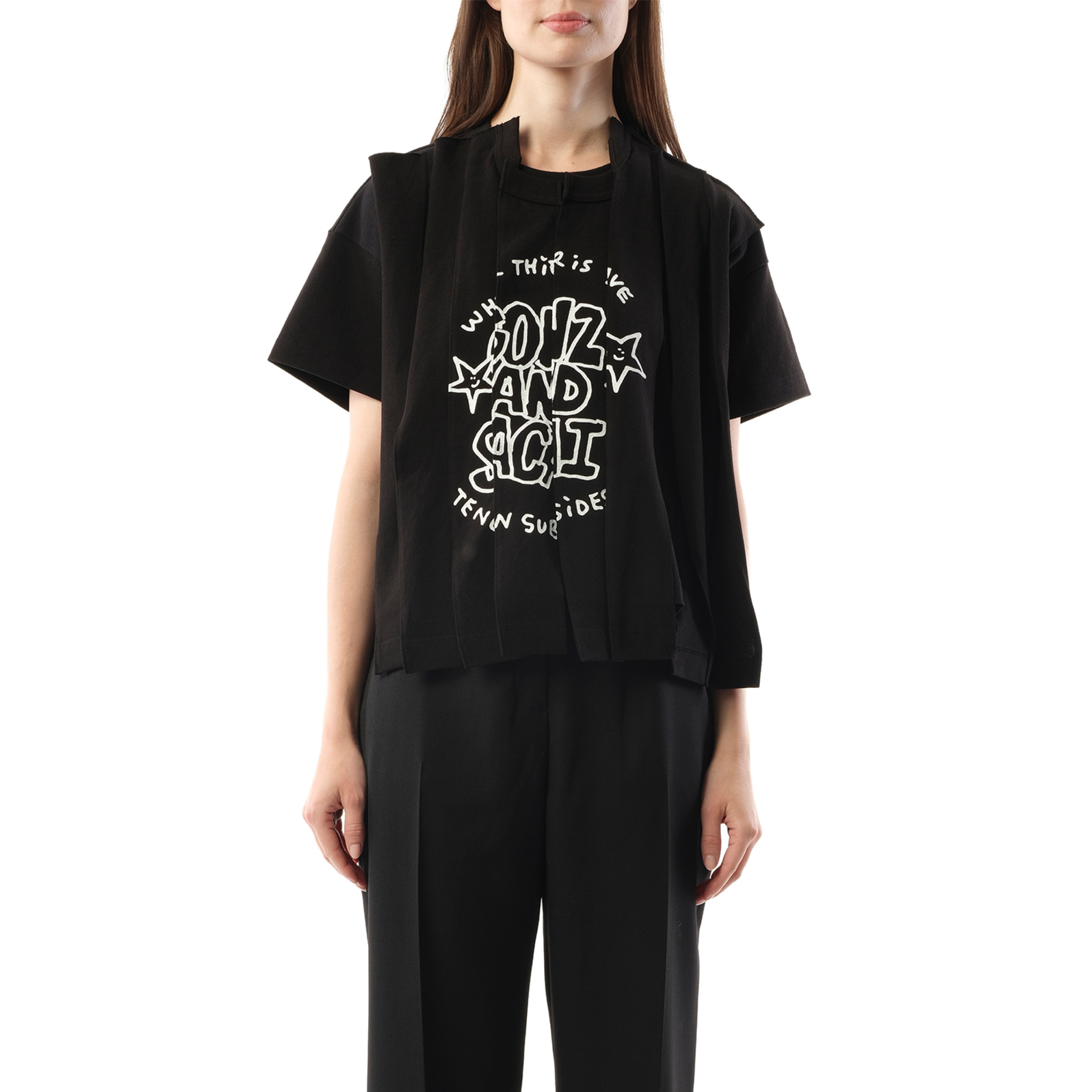 Sacai Gonz Print T-Shirt in Black - 1