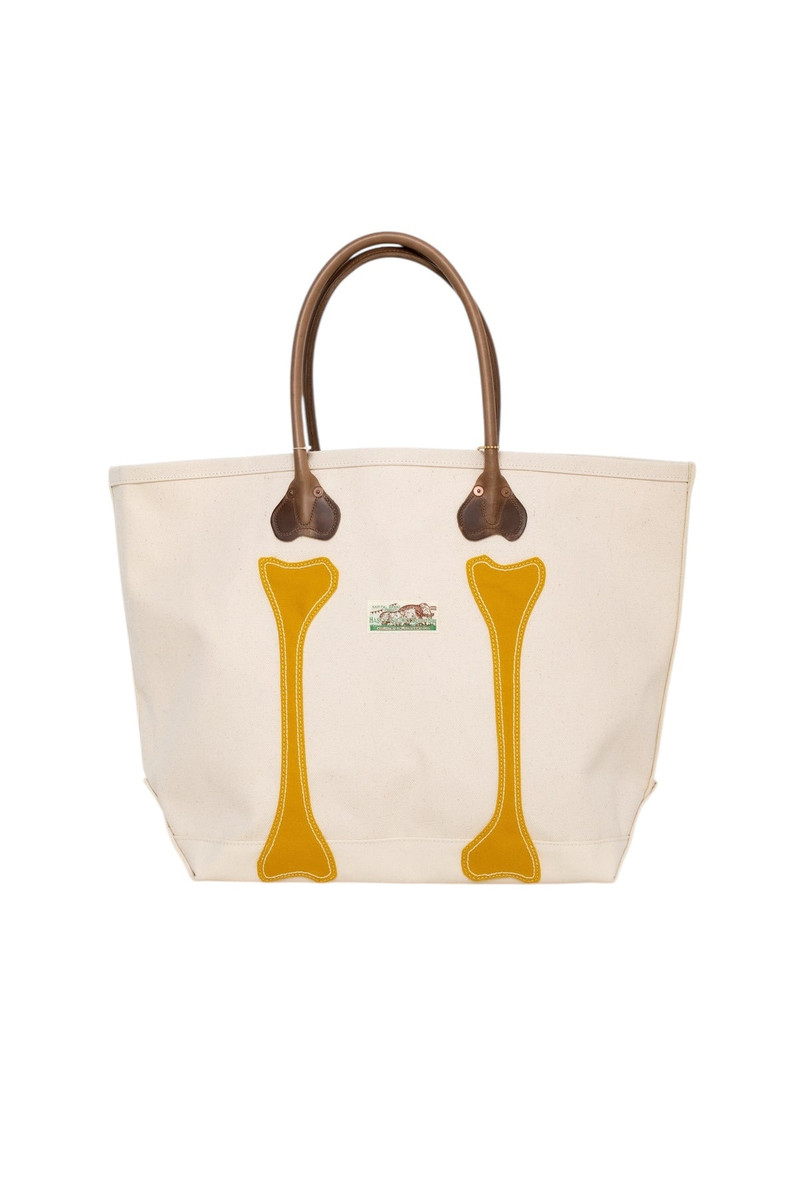 Kapital #4 Canvas KOTSU KOTSU TOTE BAG M - Ecru x Mustard outlook