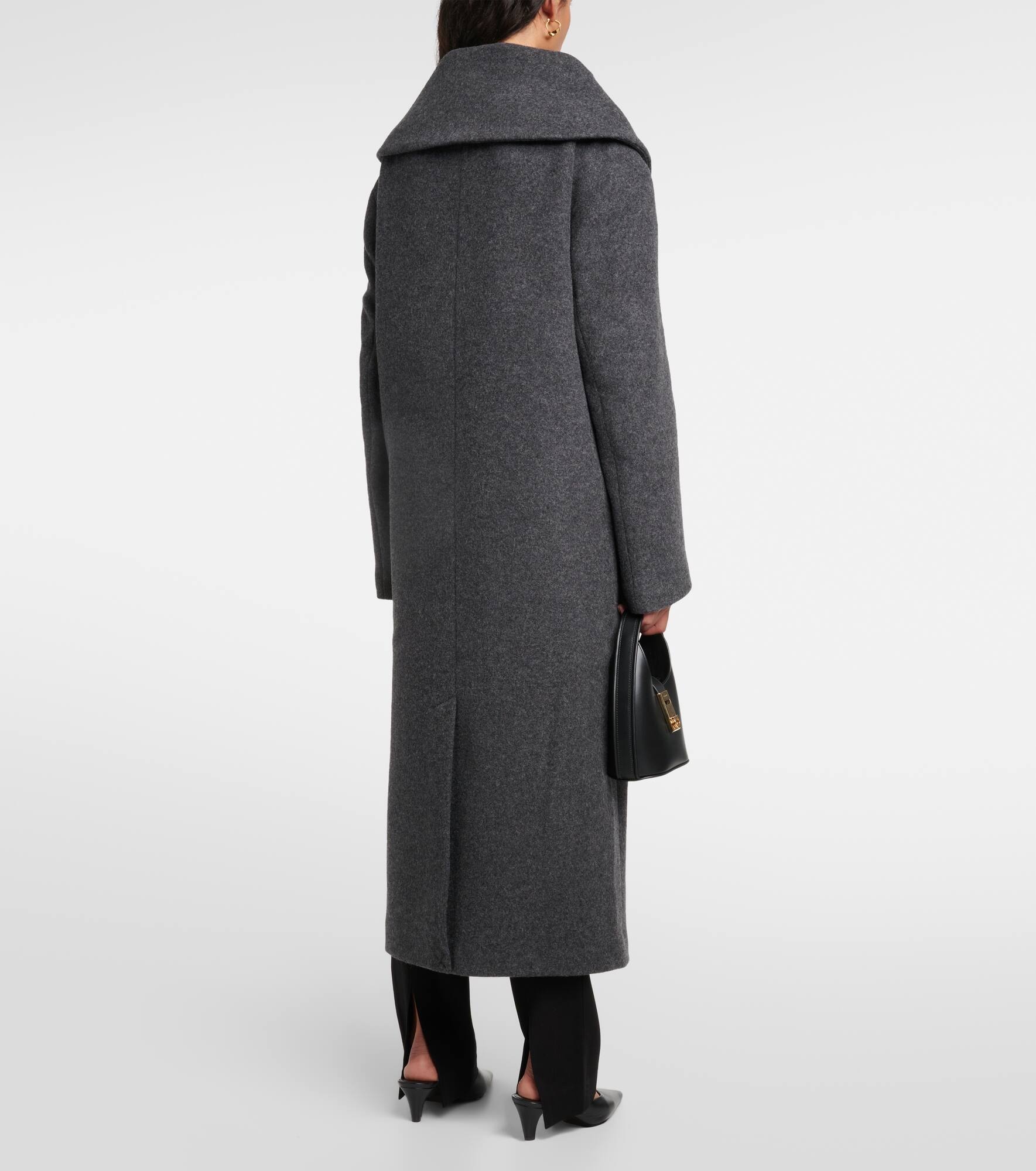 Oversized wool-blend felt wrap coat - 3