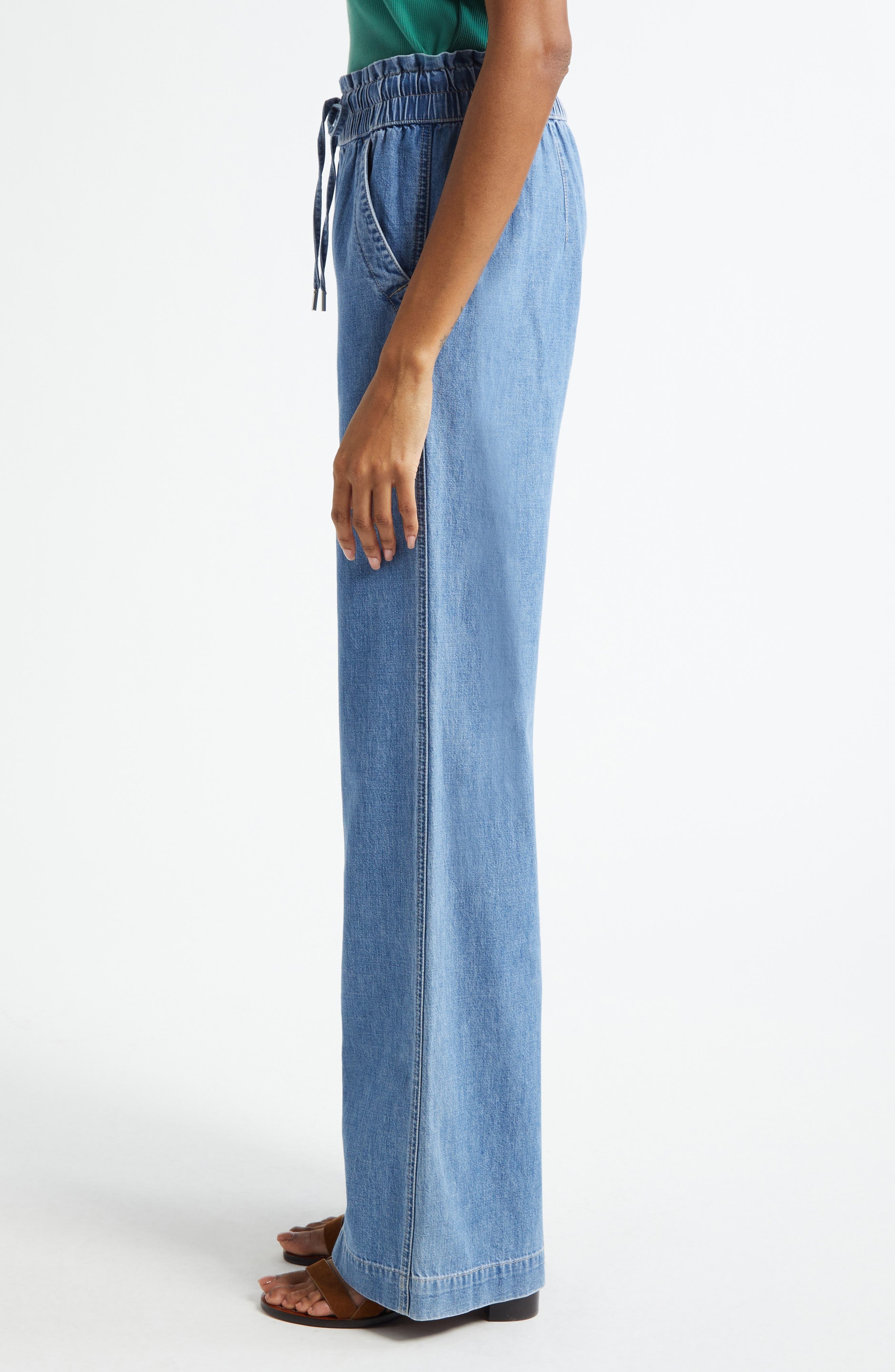 Veronica Beard Dunford Drawstring Jeans in Amethyst Frost at Nordstrom - 4