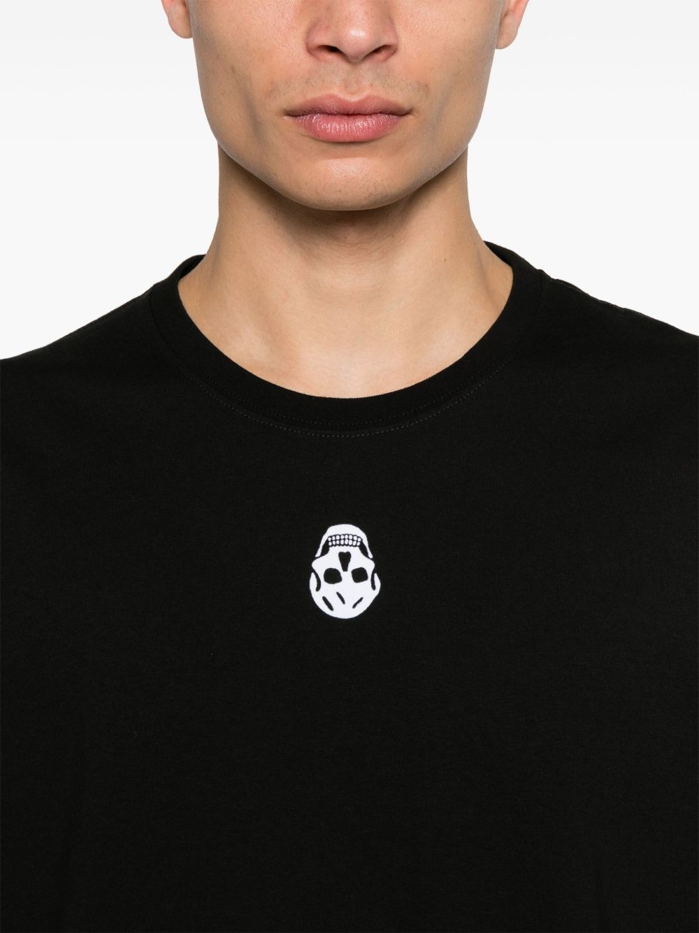 skull-flocked T-shirt - 4