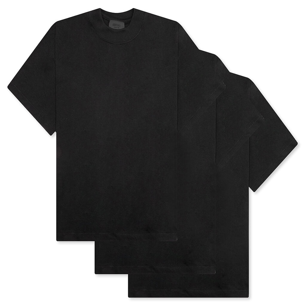 3 PACK ESSENTIAL TEE - BLACK - 1