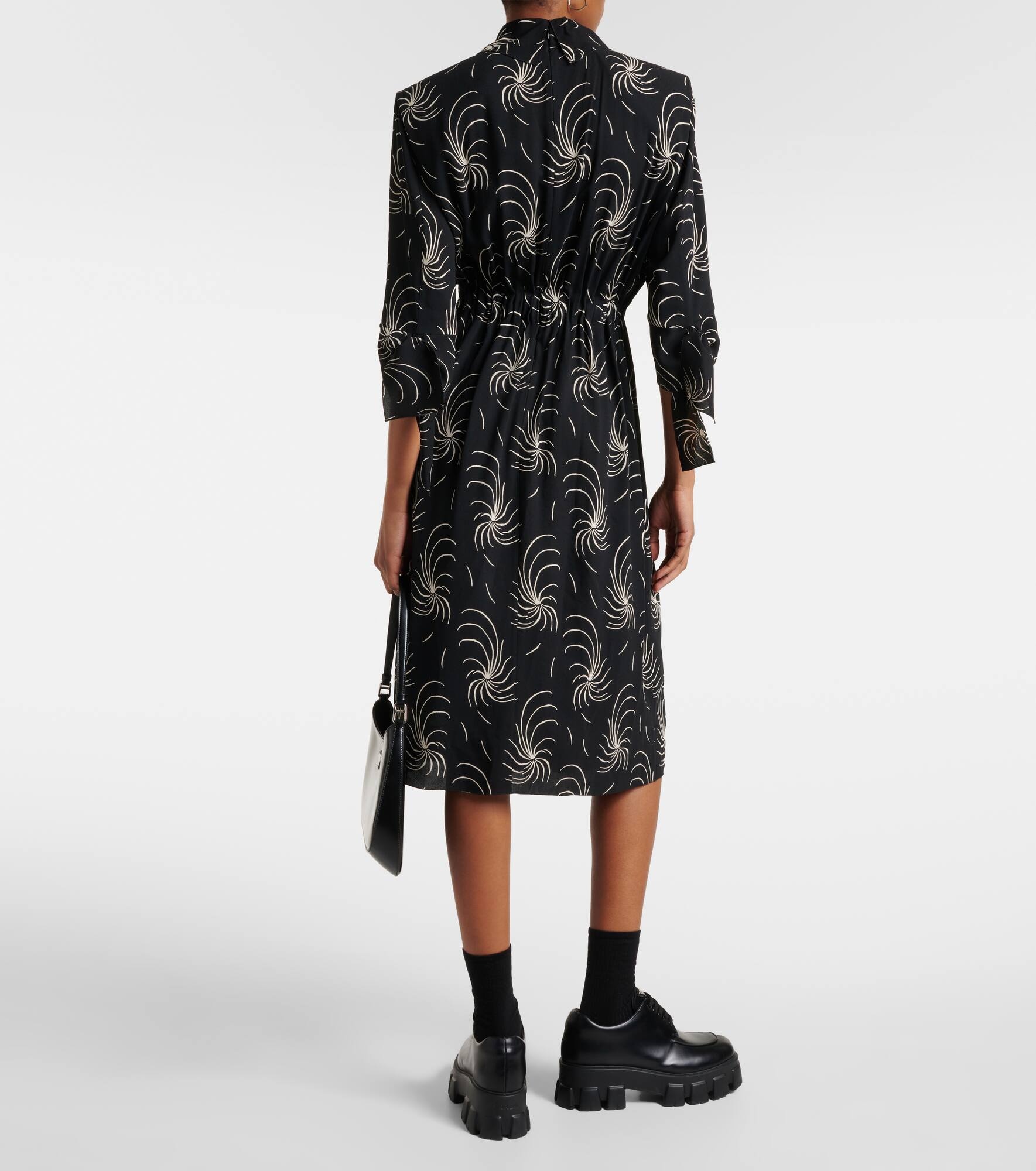 Printed ruched shirt dress - 3