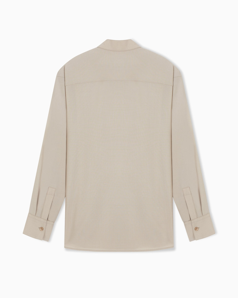 GURU-COLLAR SHIRT IN SOFT-FINISH VIRGIN-WOOL CANVAS 3