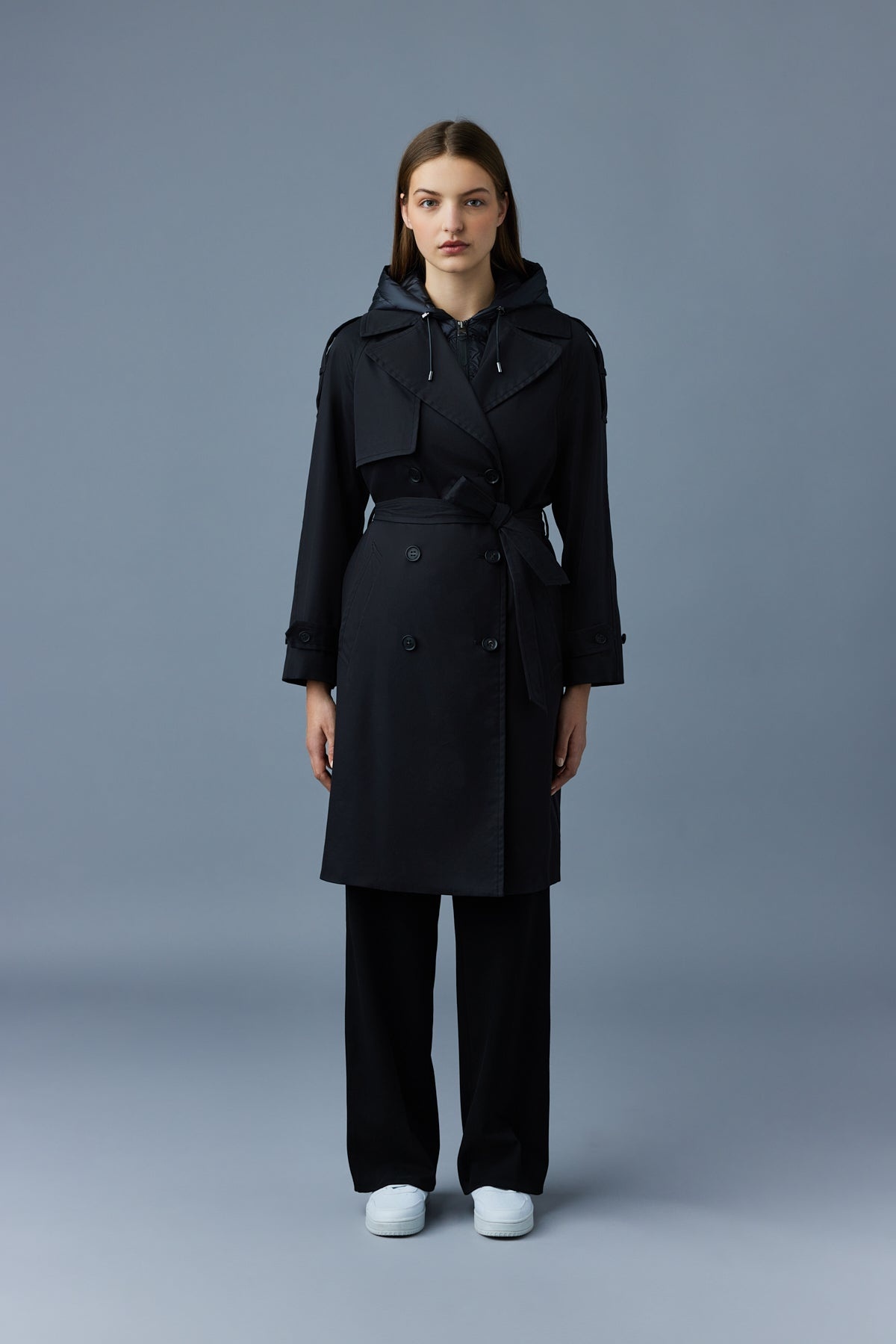 TRISHA 2-In-1 trench coat with hooded bib - 2