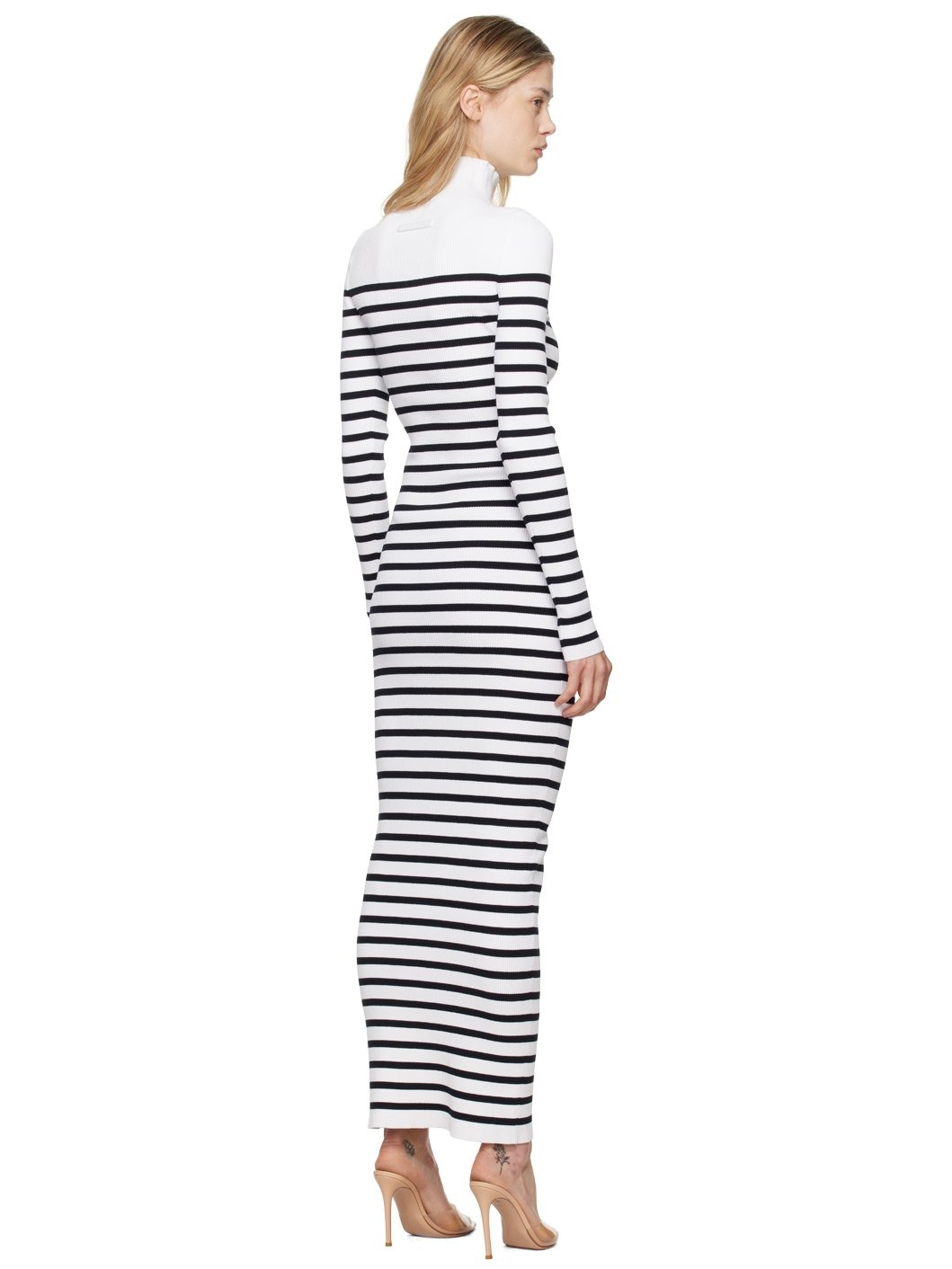 White & Navy 'The Knit Marinière' Maxi Dress - 3